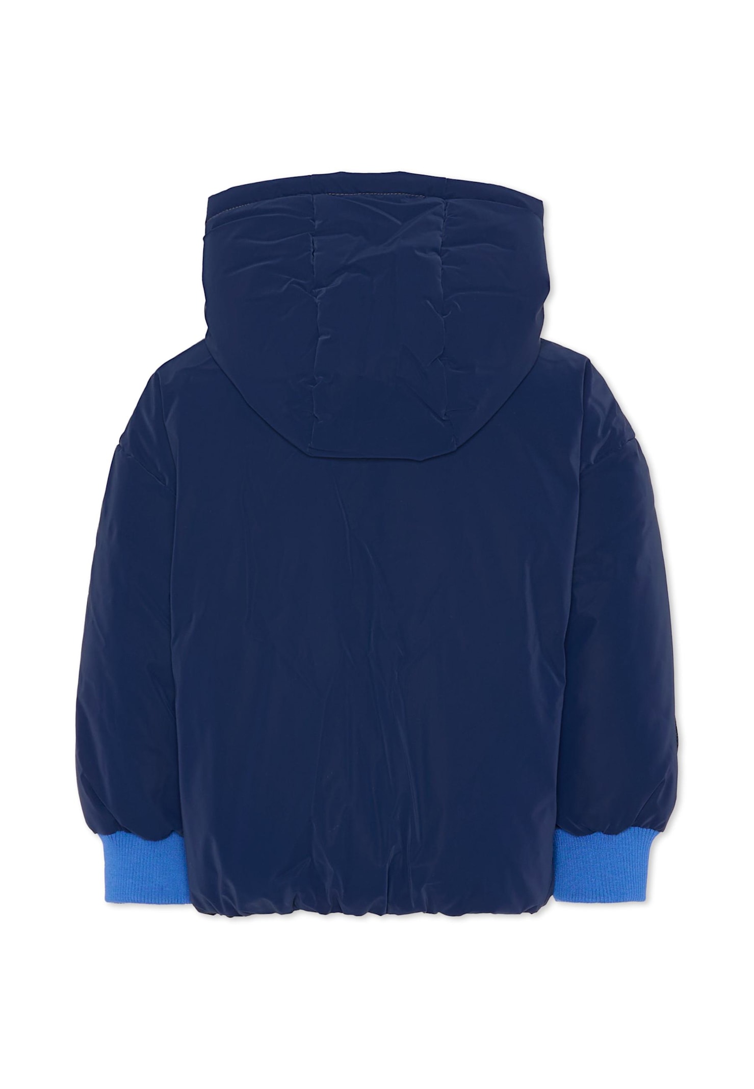 Billieblush Bue Down Jacket For Boy With Patch In Blue