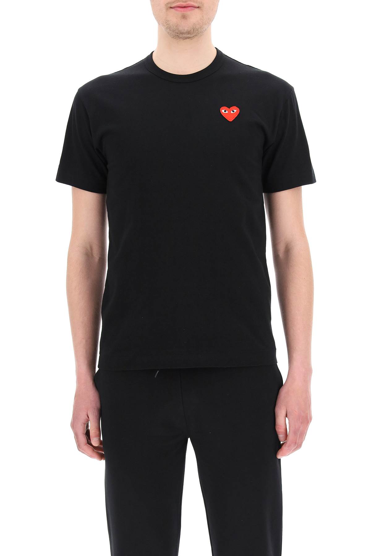 Shop Comme Des Garçons Play Patch Logo T-shirt In Black (black)