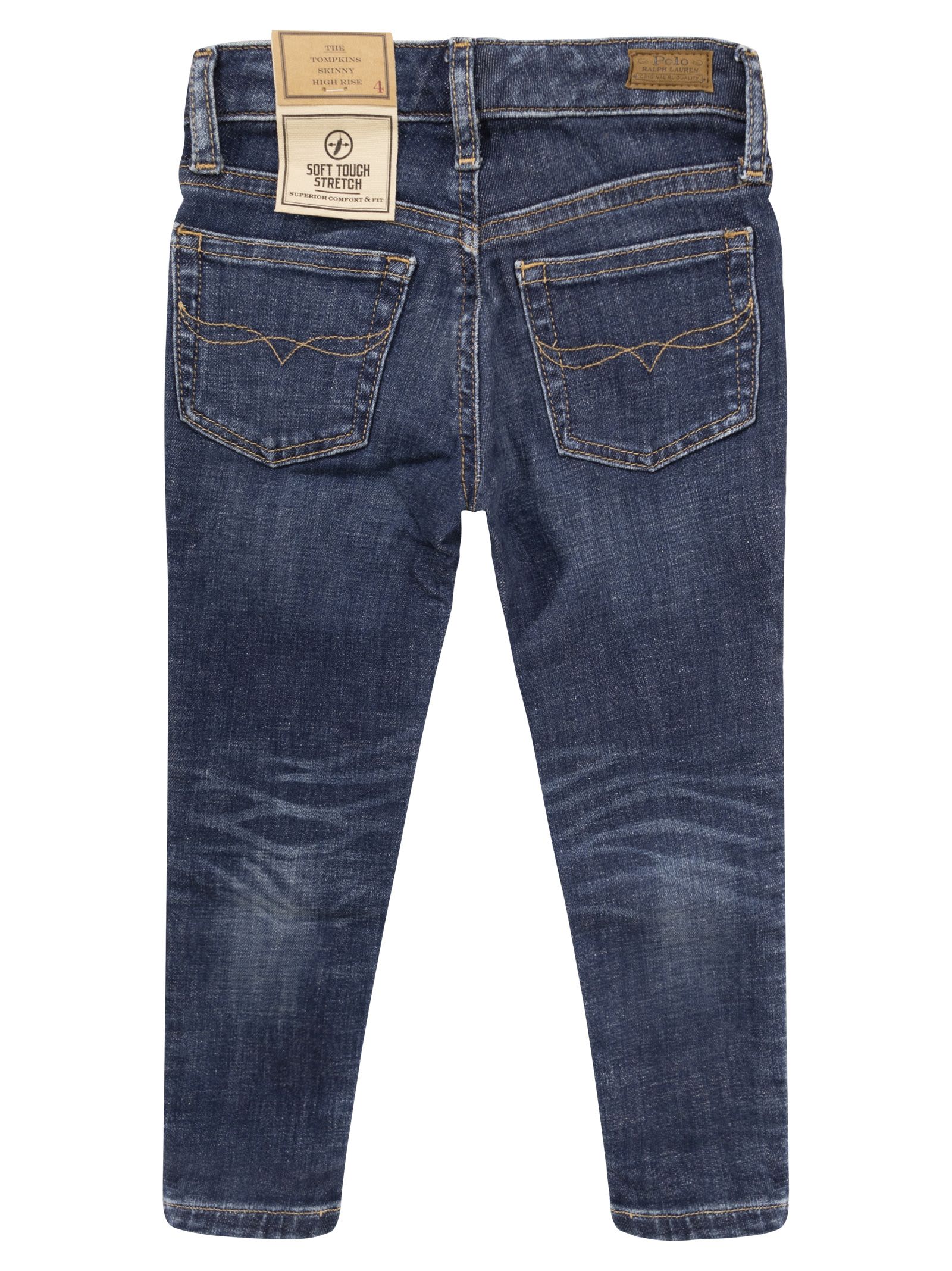Polo Ralph Lauren Skinny-fit High Waist Stretch Jeans In Blue