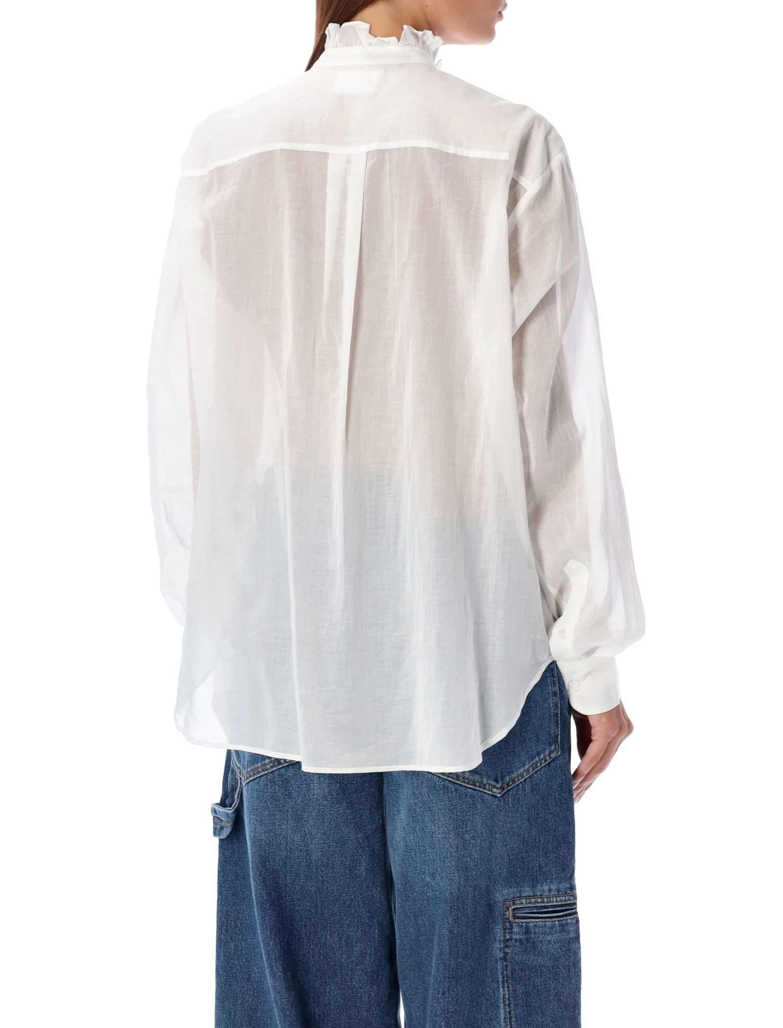 Shop Marant Etoile Gamble Ruffled Shirt In White