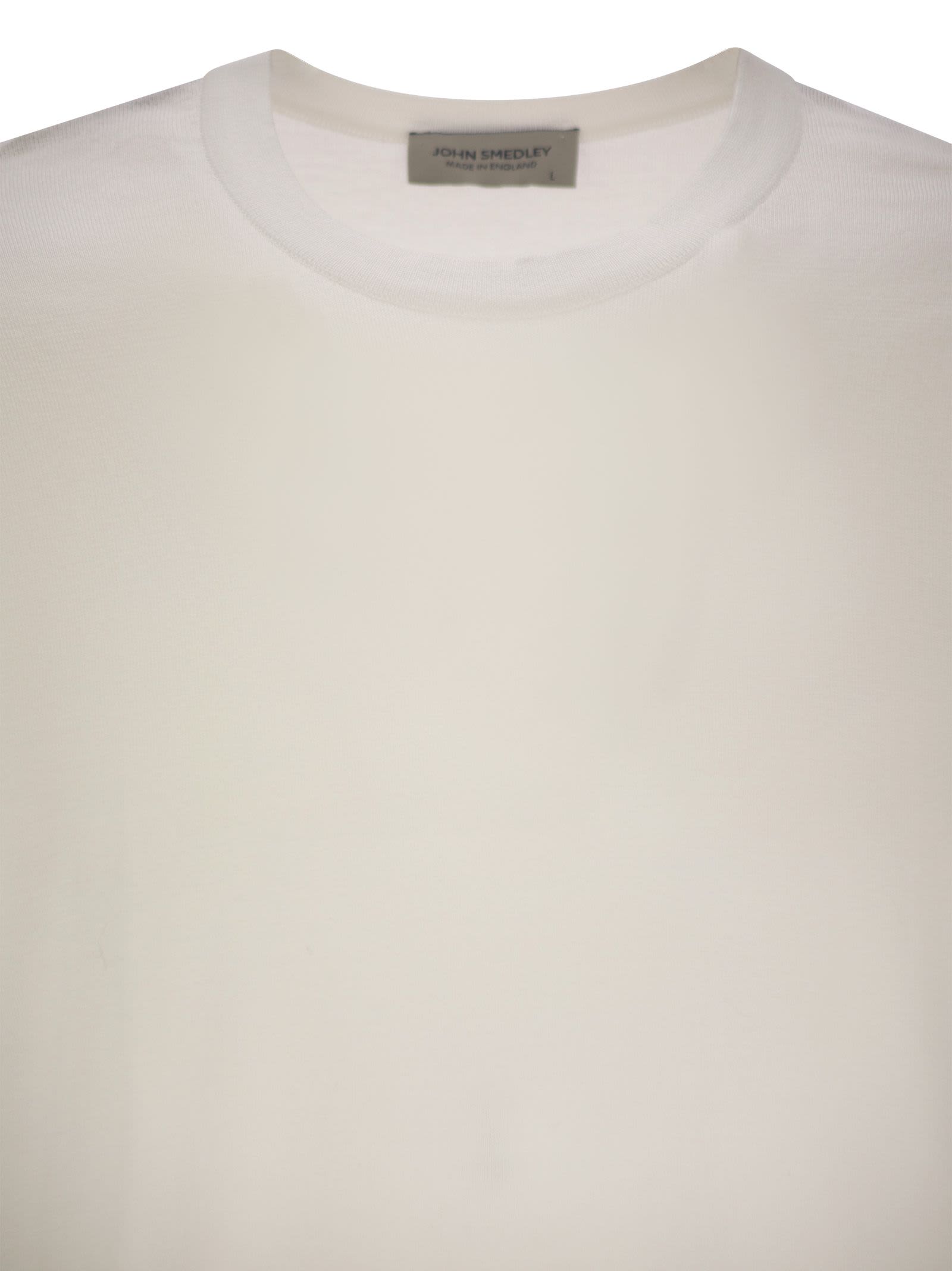 John Smedley Kempton - Cotton Crew-neck Sweater In White
