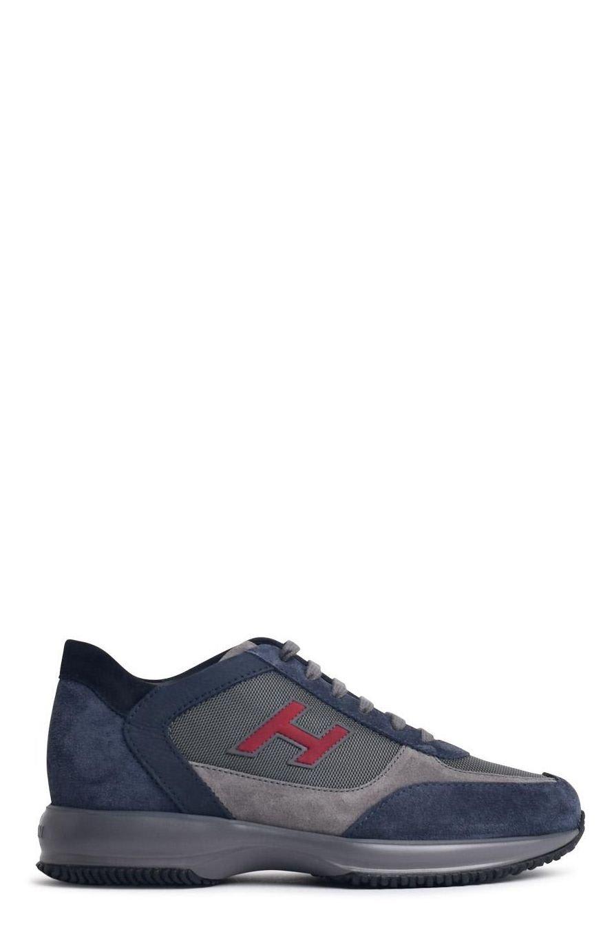 Shop Hogan Interactive Lace-up Sneakers In Grey