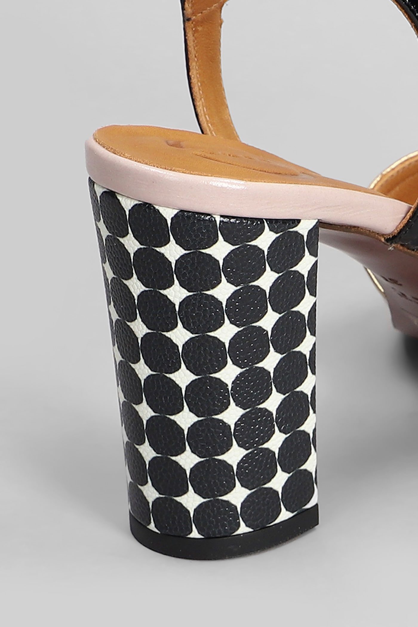 Chie Mihara Bemon Sandals In Rose-pink Leather In Black