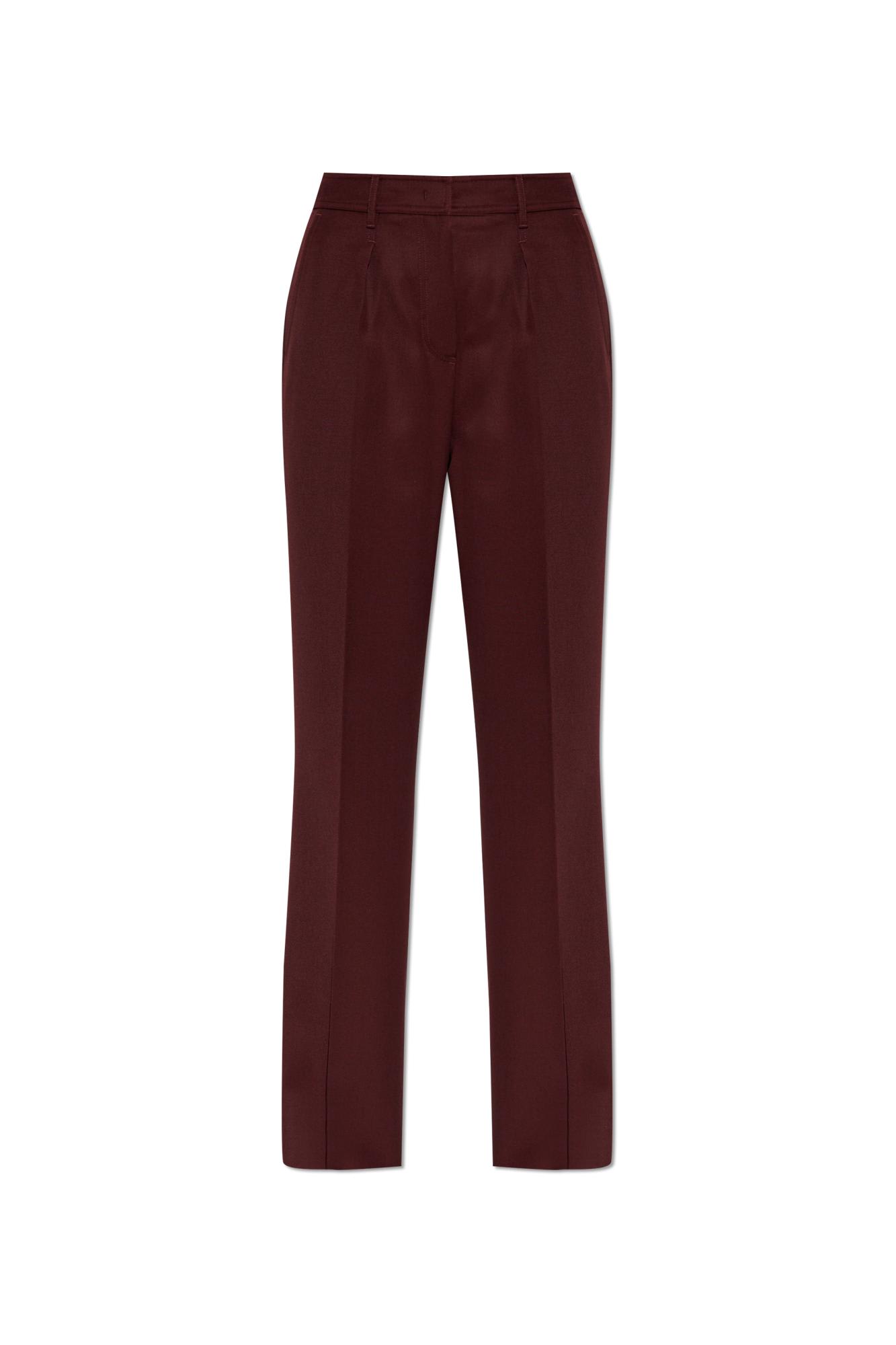 Max Mara Cannes Trousers In Virgin Wool In Red