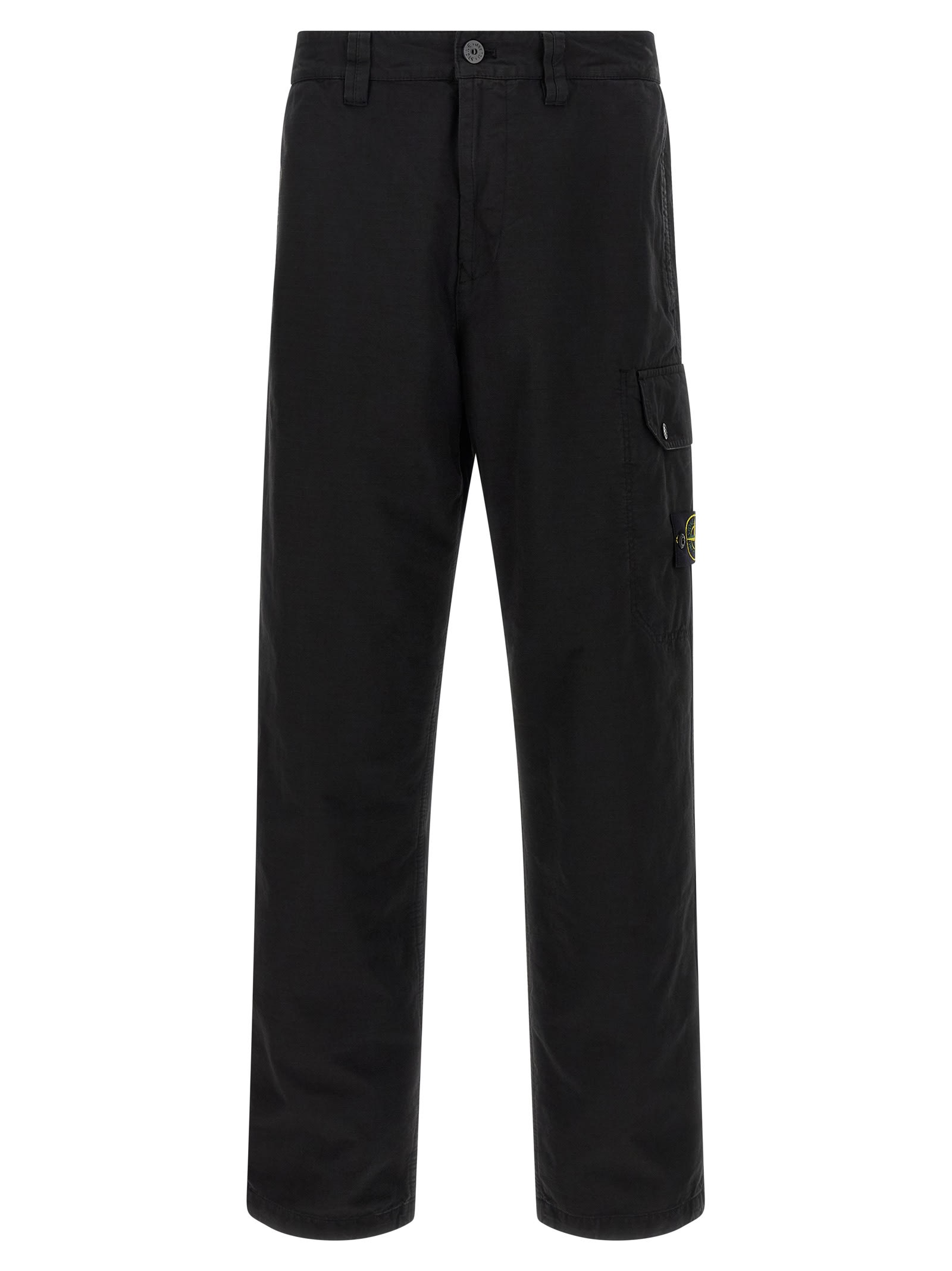Stone Island Cotton Regular Fit Pants In Black