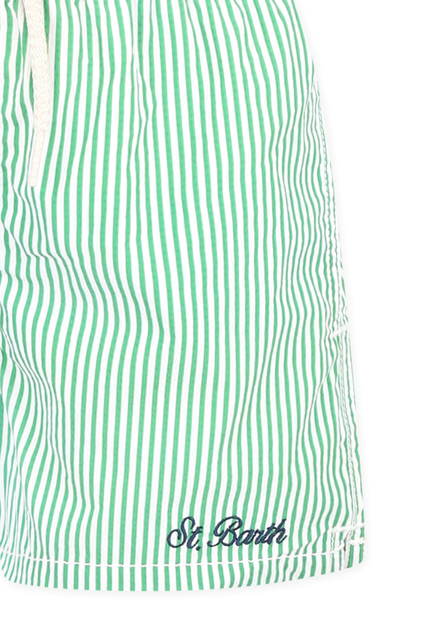 Mc2 Saint Barth Multicolor Swim Shorts For Boy With Logo In Multicolor