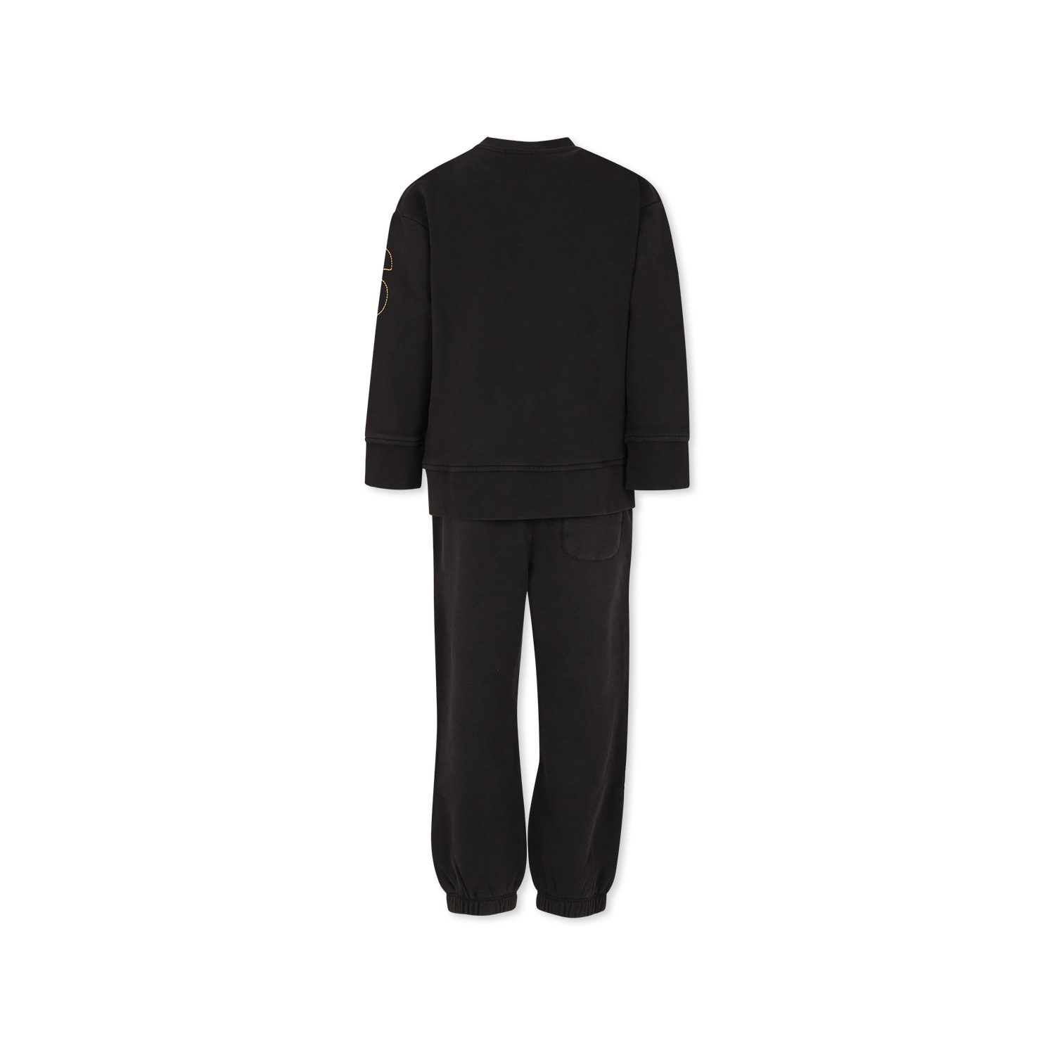 Stella Mccartney Black Suit For Boy With Logo In Black