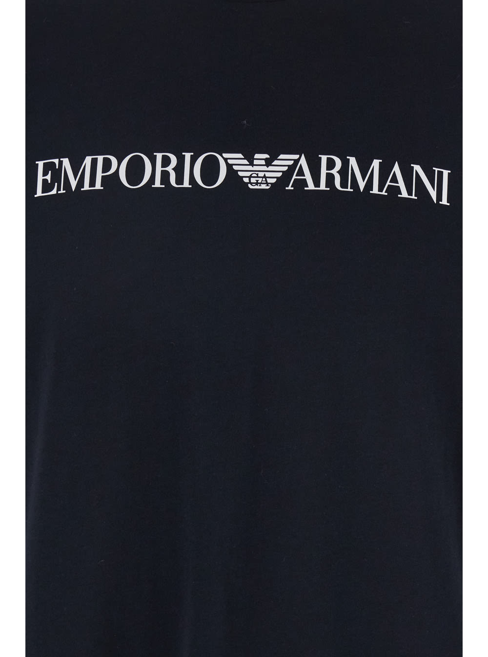 Emporio Armani Blue Crewneck T-shirt With Logo Lettering On The Front In Blue