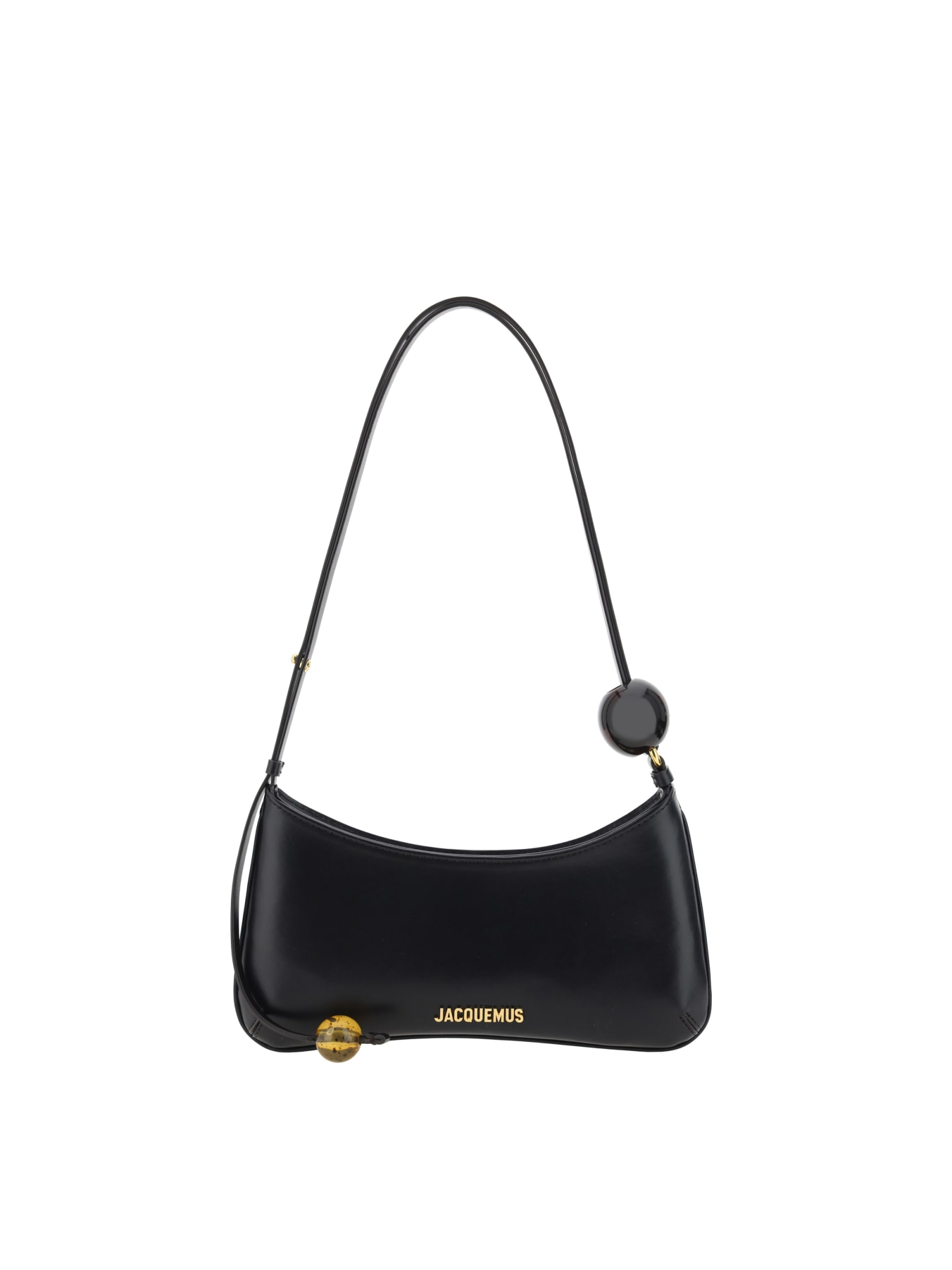 Shop Jacquemus Le Bisou Perle Shoulder Bag In 990 Black