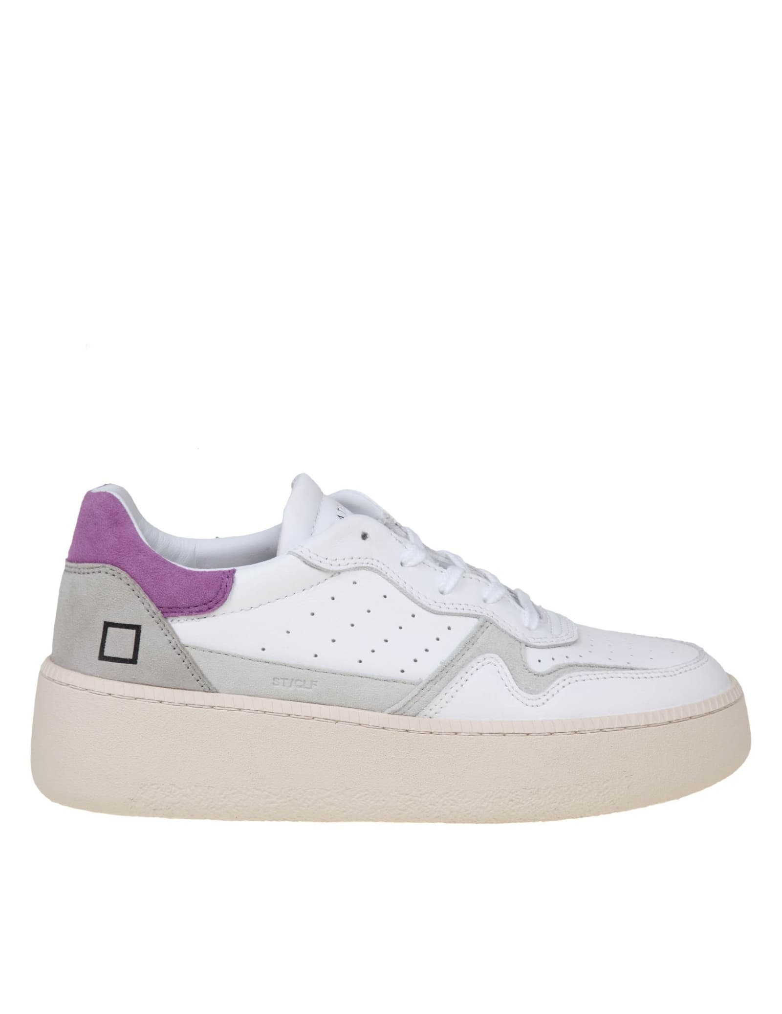 DATE STEP CALF SNEAKERS IN LEATHER AND SUEDE