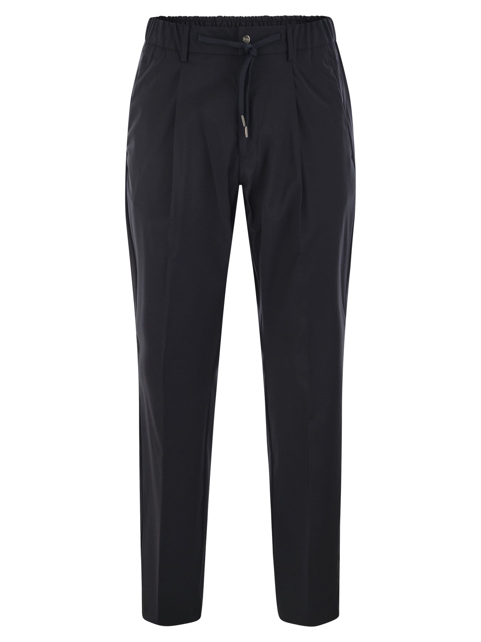 Herno Tech Wool Trousers In Blue