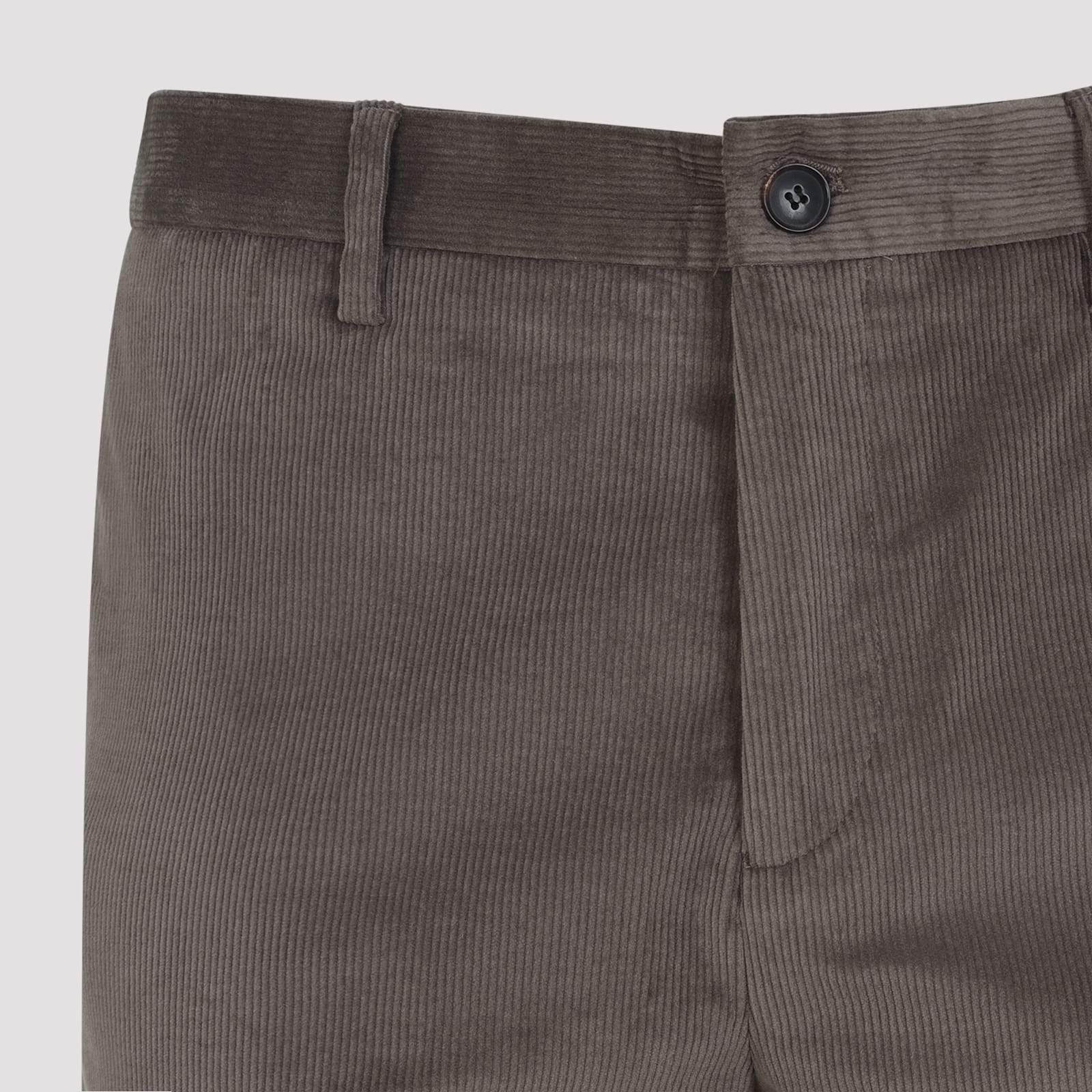Paul Smith Wool Corduroy Straight Fit Trousers In Gray