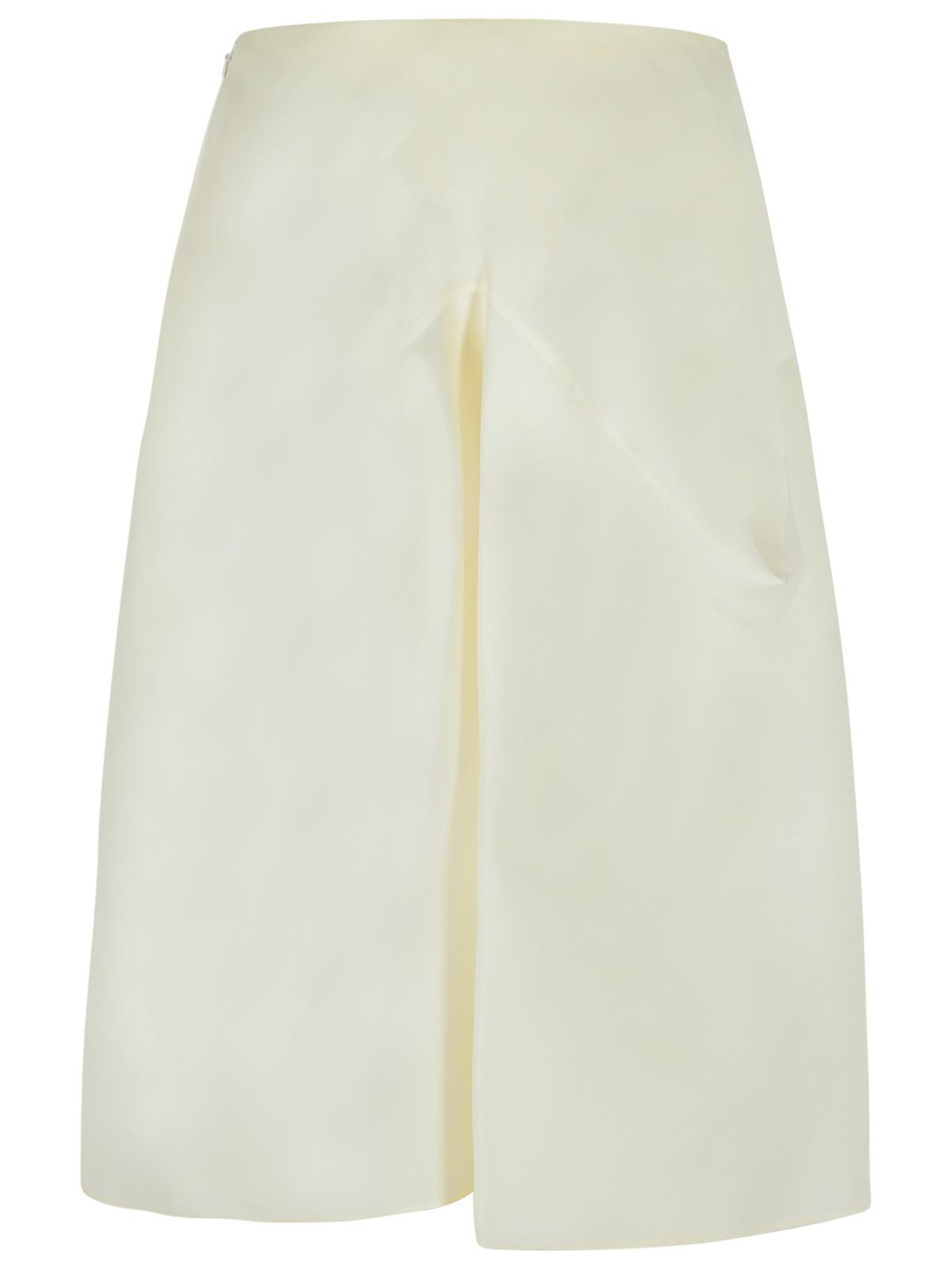 Khaite Sawyer White Silk Skirt In Cream