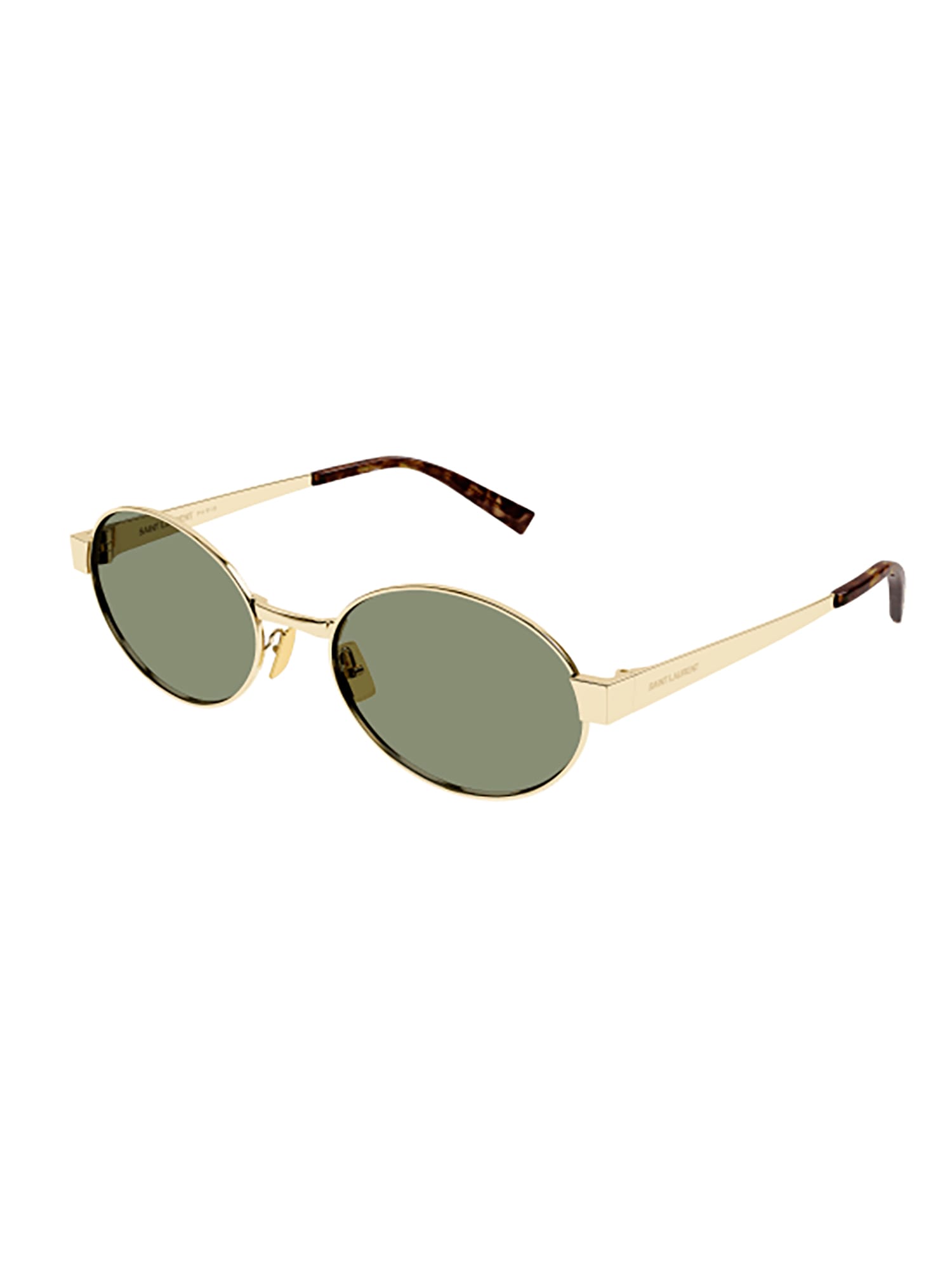 Shop Saint Laurent Sl 692 Sunglasses In Gold Gold Green