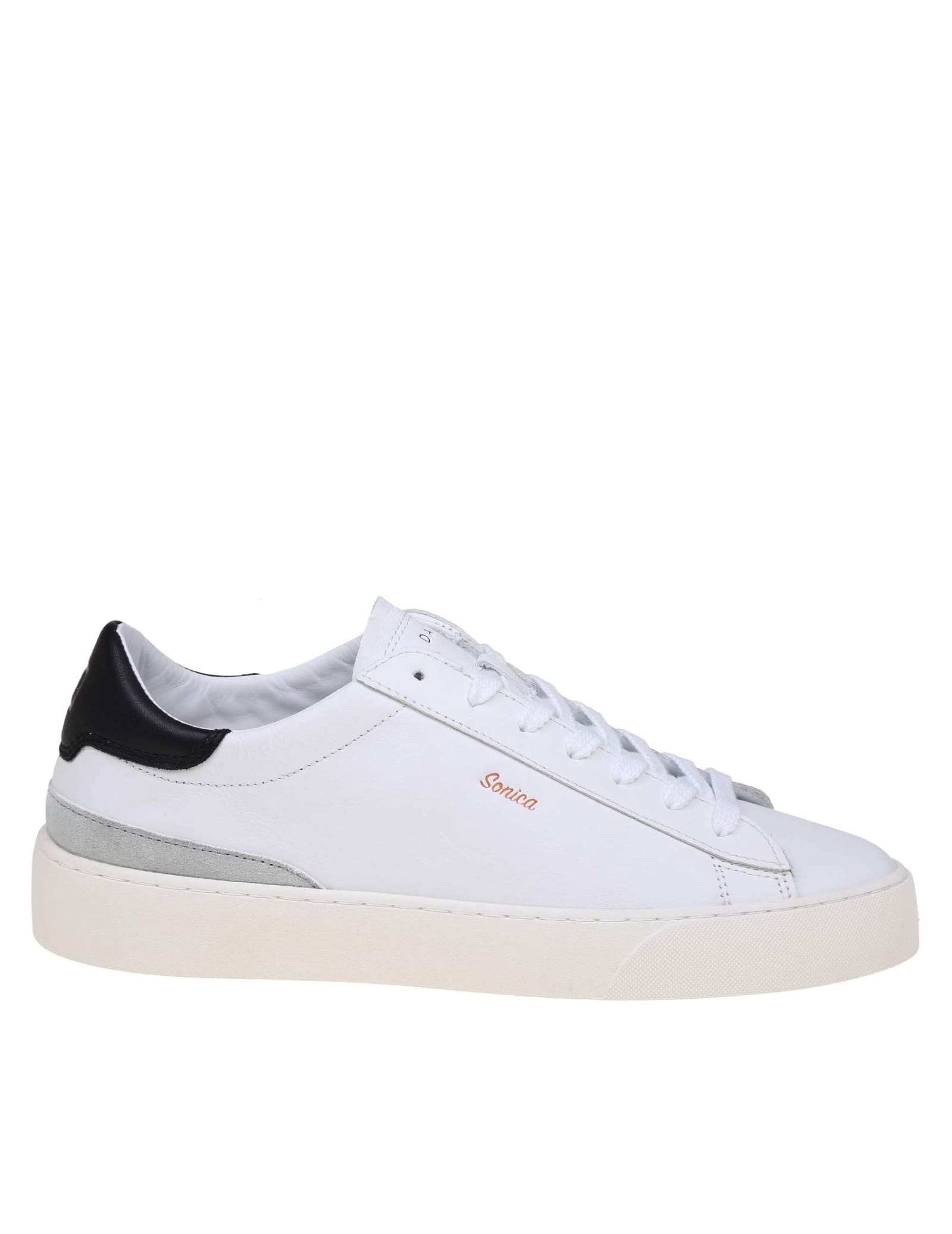 D. A.T. E. Sonica Sneakers In White/black Leather