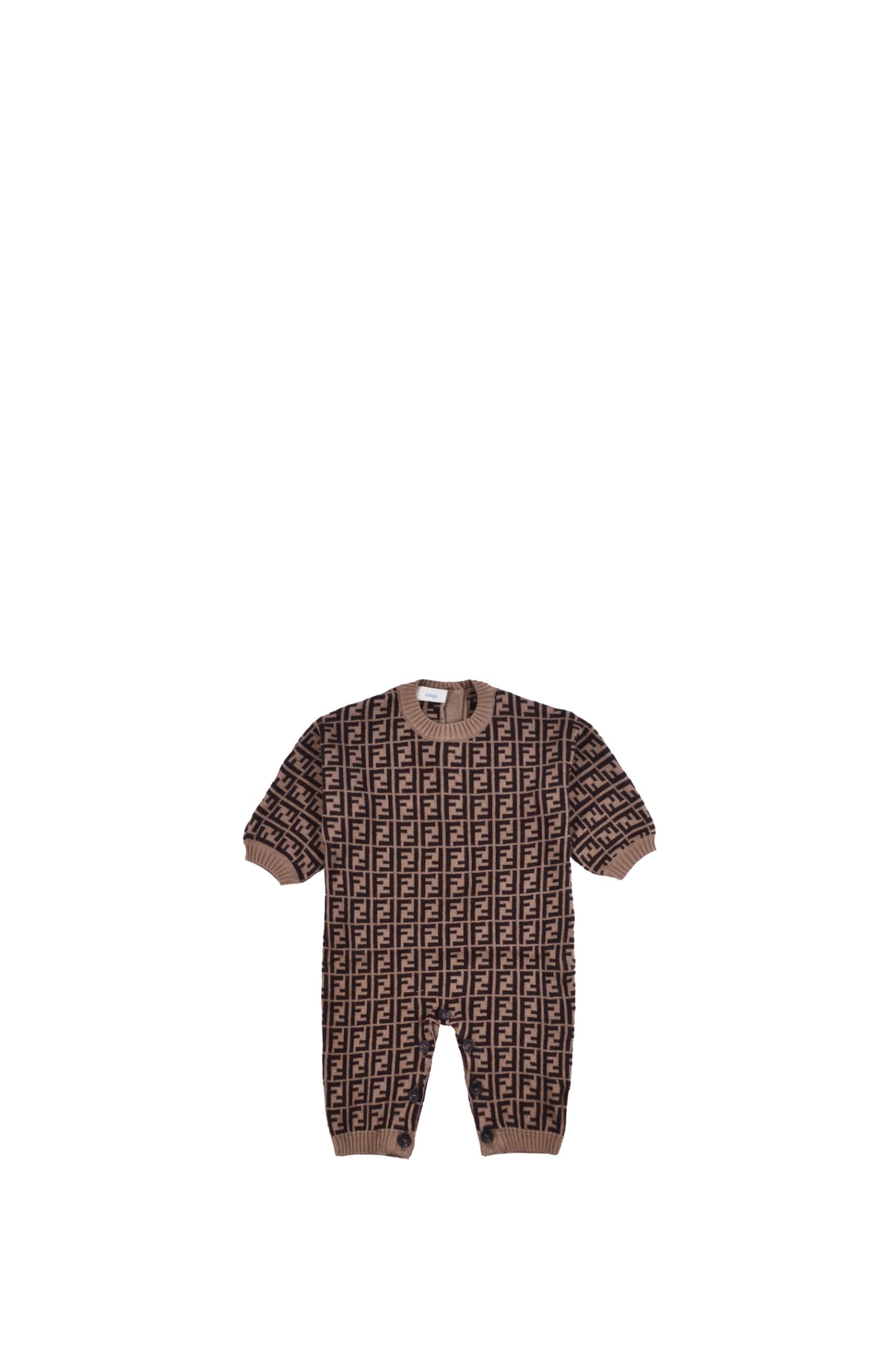 Fendi Jumpsuit With ff Print In Cotton And Cashmere