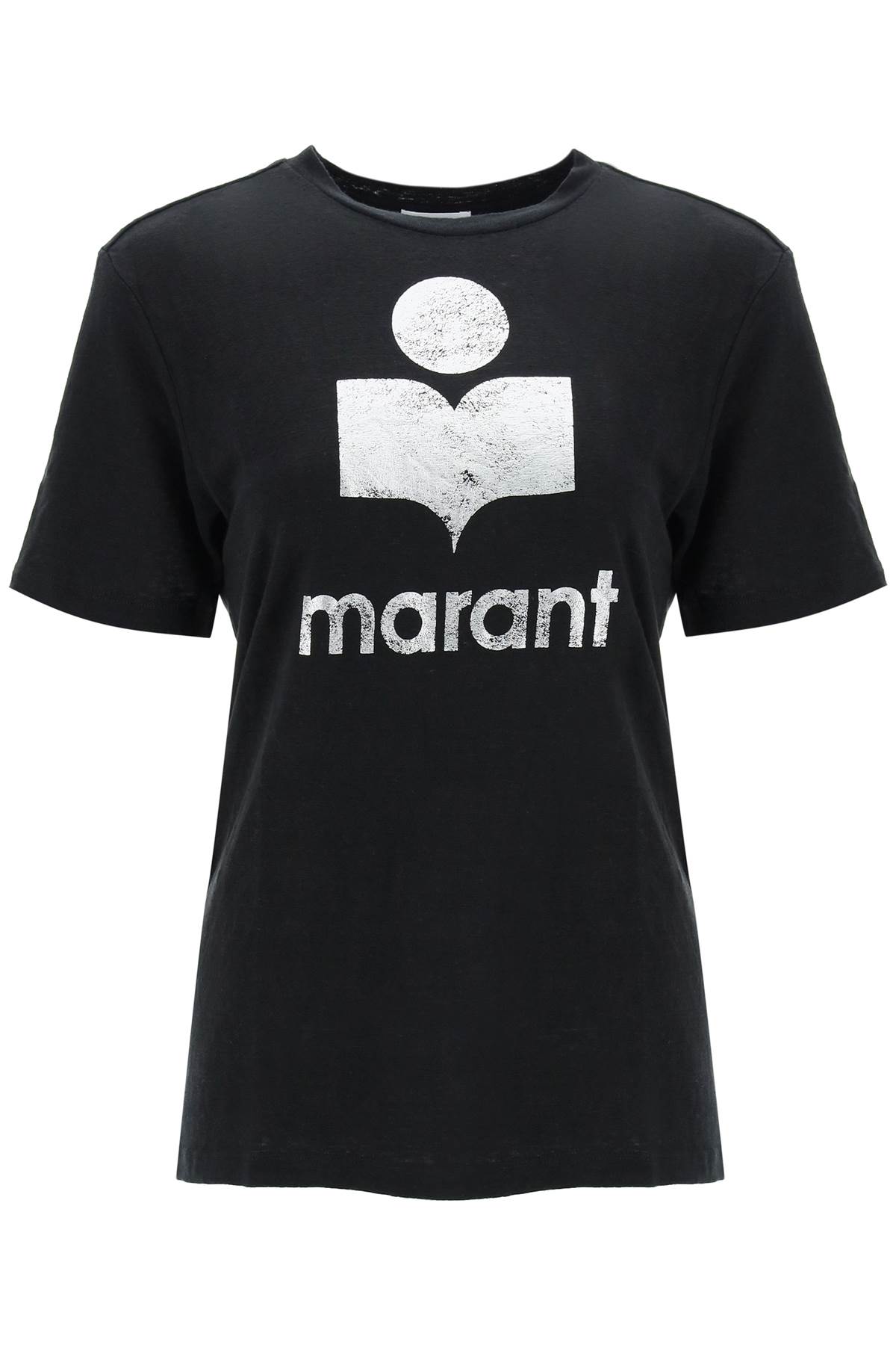 Shop Marant Etoile Zewel T-shirt With Metallic Logo Print In Black (black)