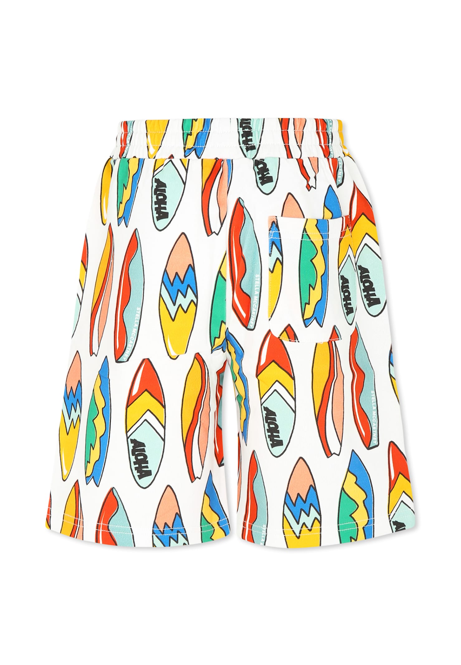 Stella Mccartney White Shorts For Boy With Surfboard In White