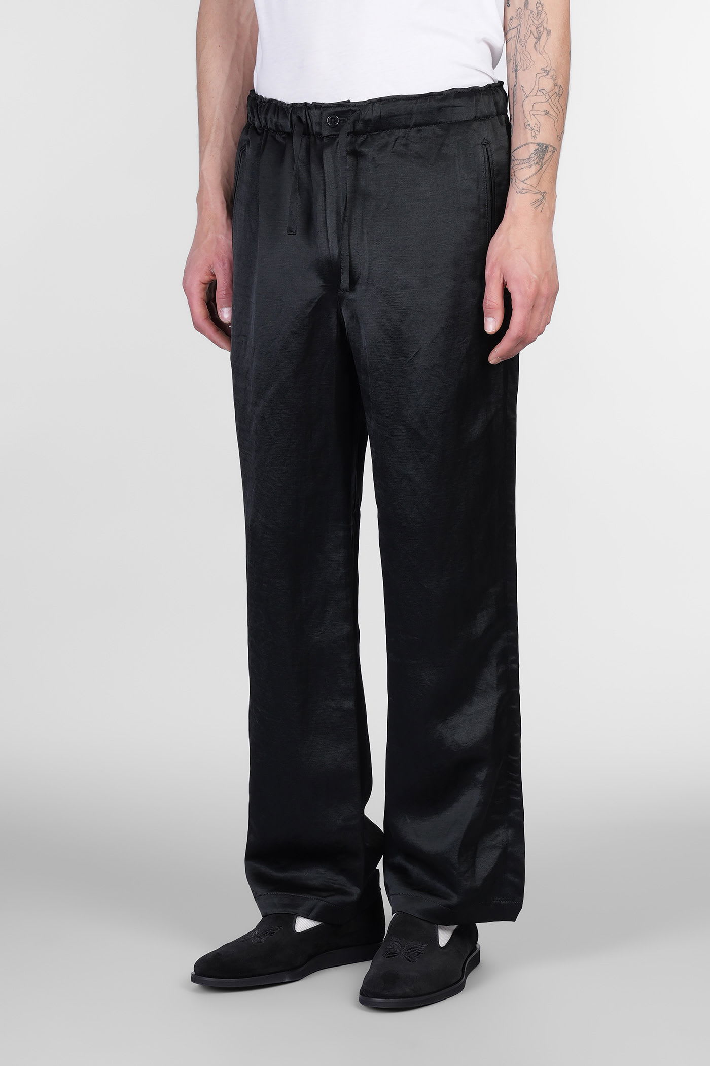 Needles Pants In Black Acetate In Black