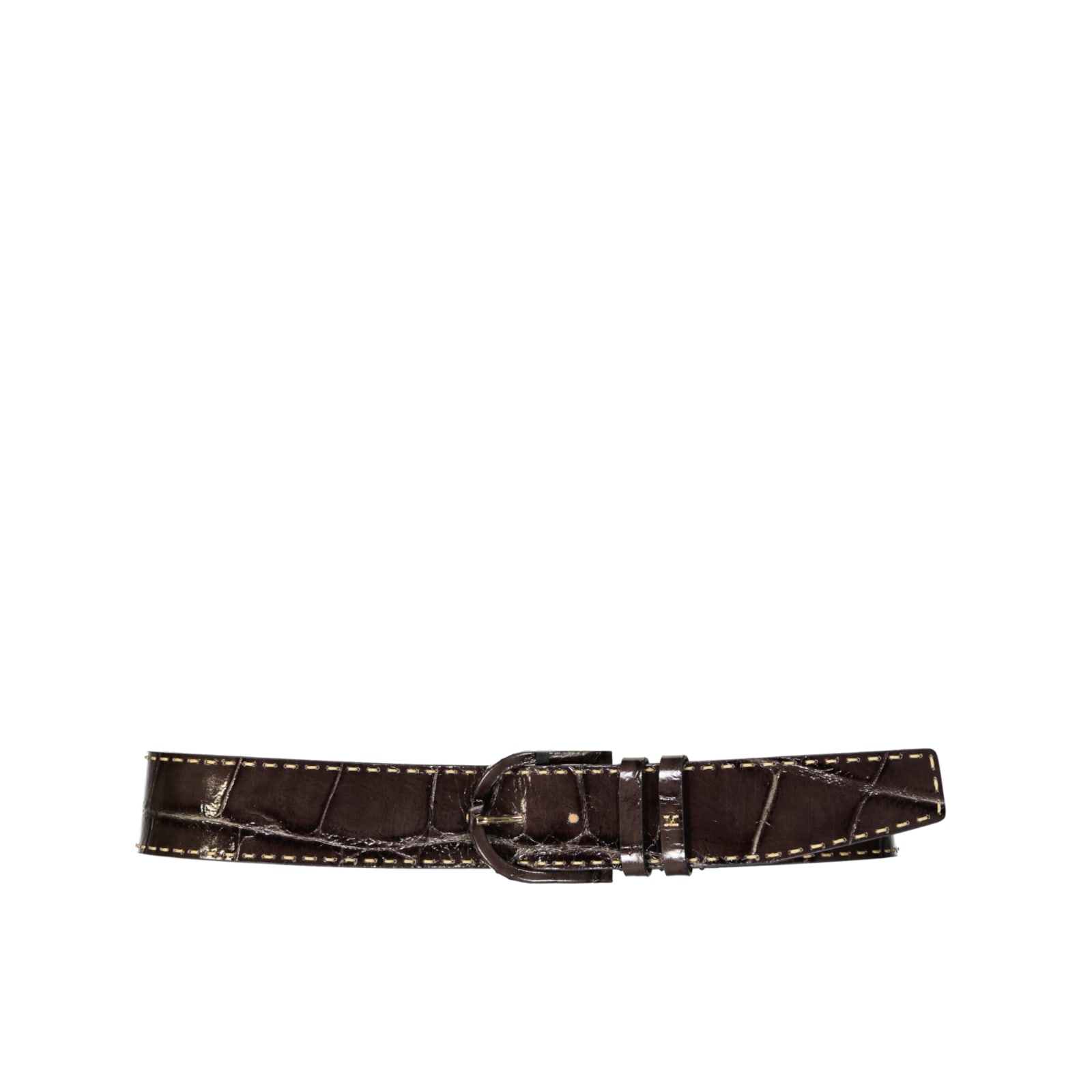 Shop Max Mara Accessori Waist1 Leather Belt In Brown