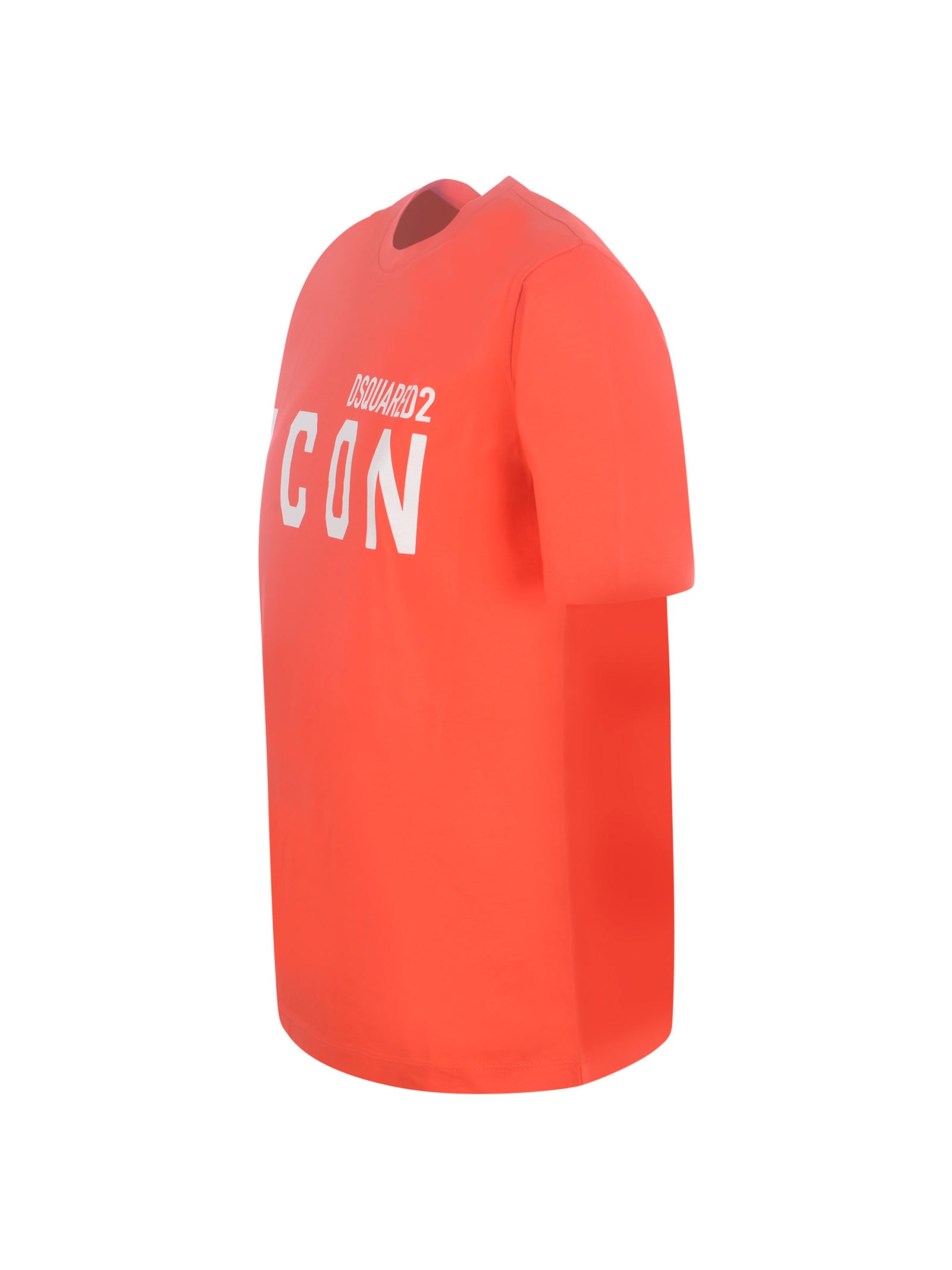 Shop Dsquared2 T-shirt  Icon In Cotton Jersey In Coral Red
