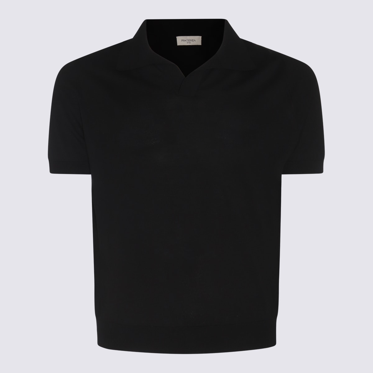 Shop Piacenza Cashmere Black Cotton Polo Shirt