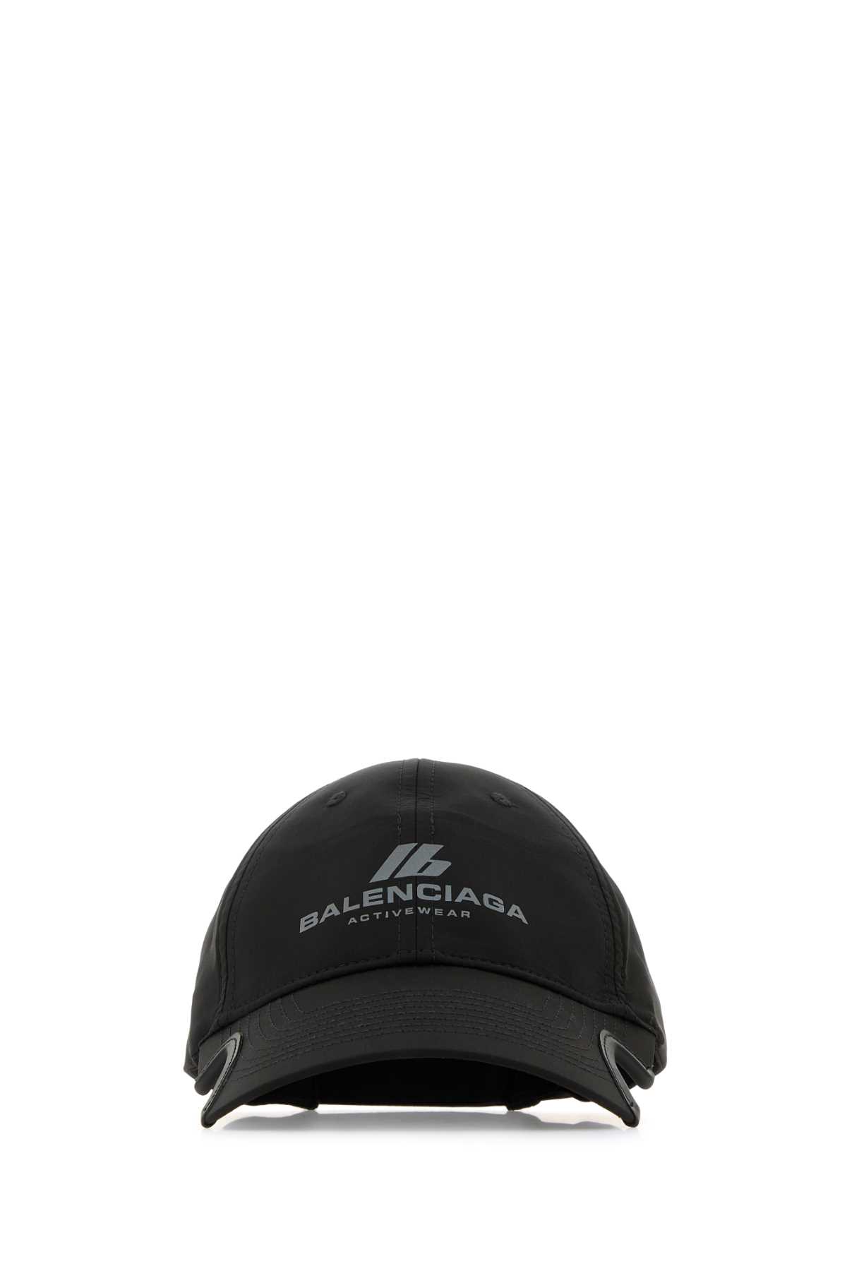 Shop Balenciaga Black Polyester Baseball Cap In Blackreflective