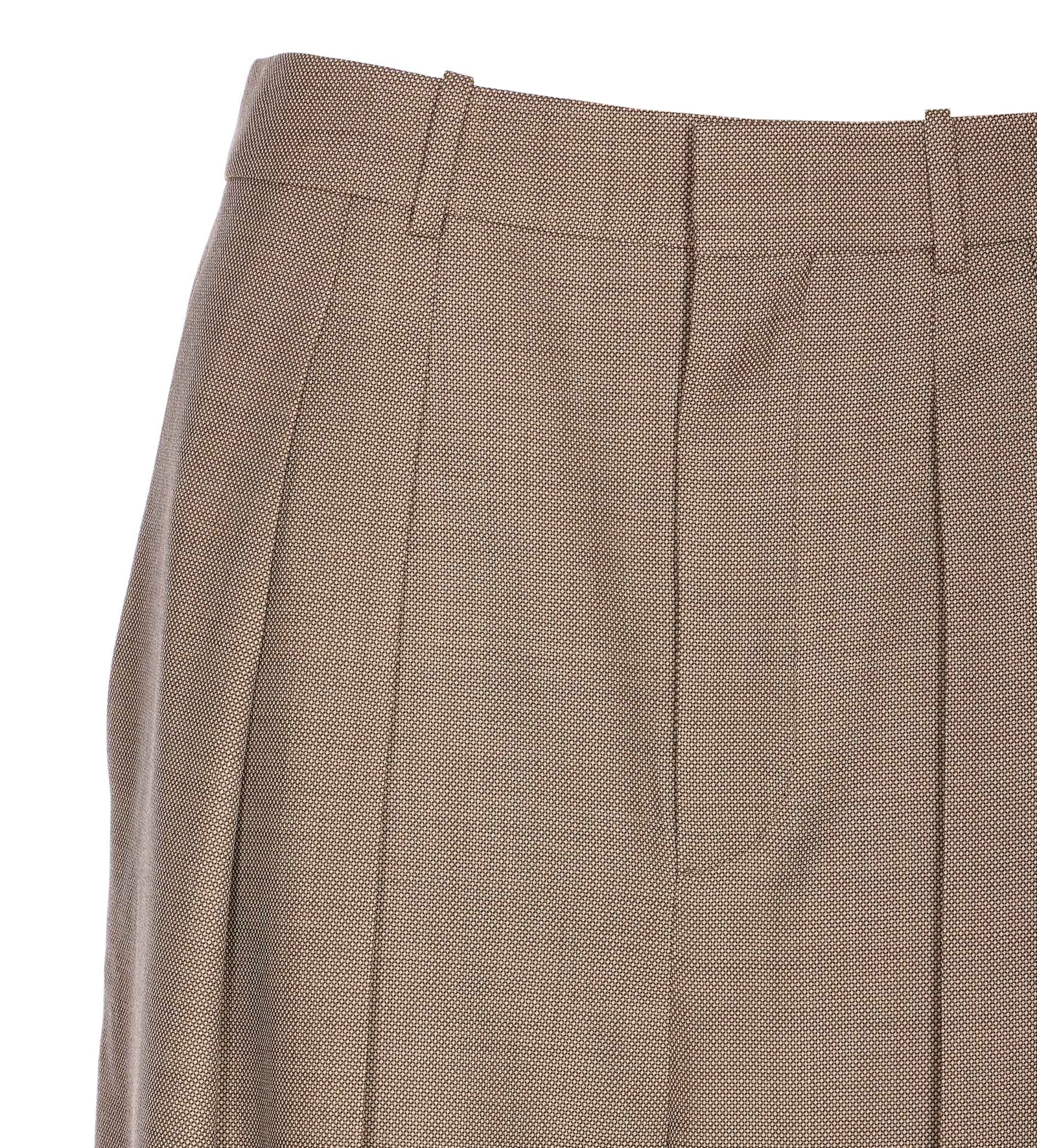 Saint Laurent Women Wide-leg In Wool Caviar Pants In Brown