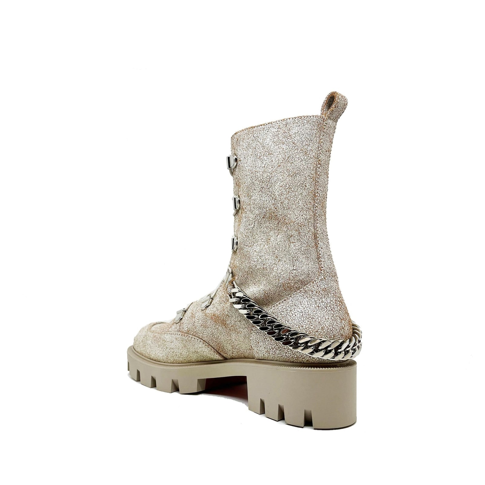 Shop Christian Louboutin Leather Boots In Beige