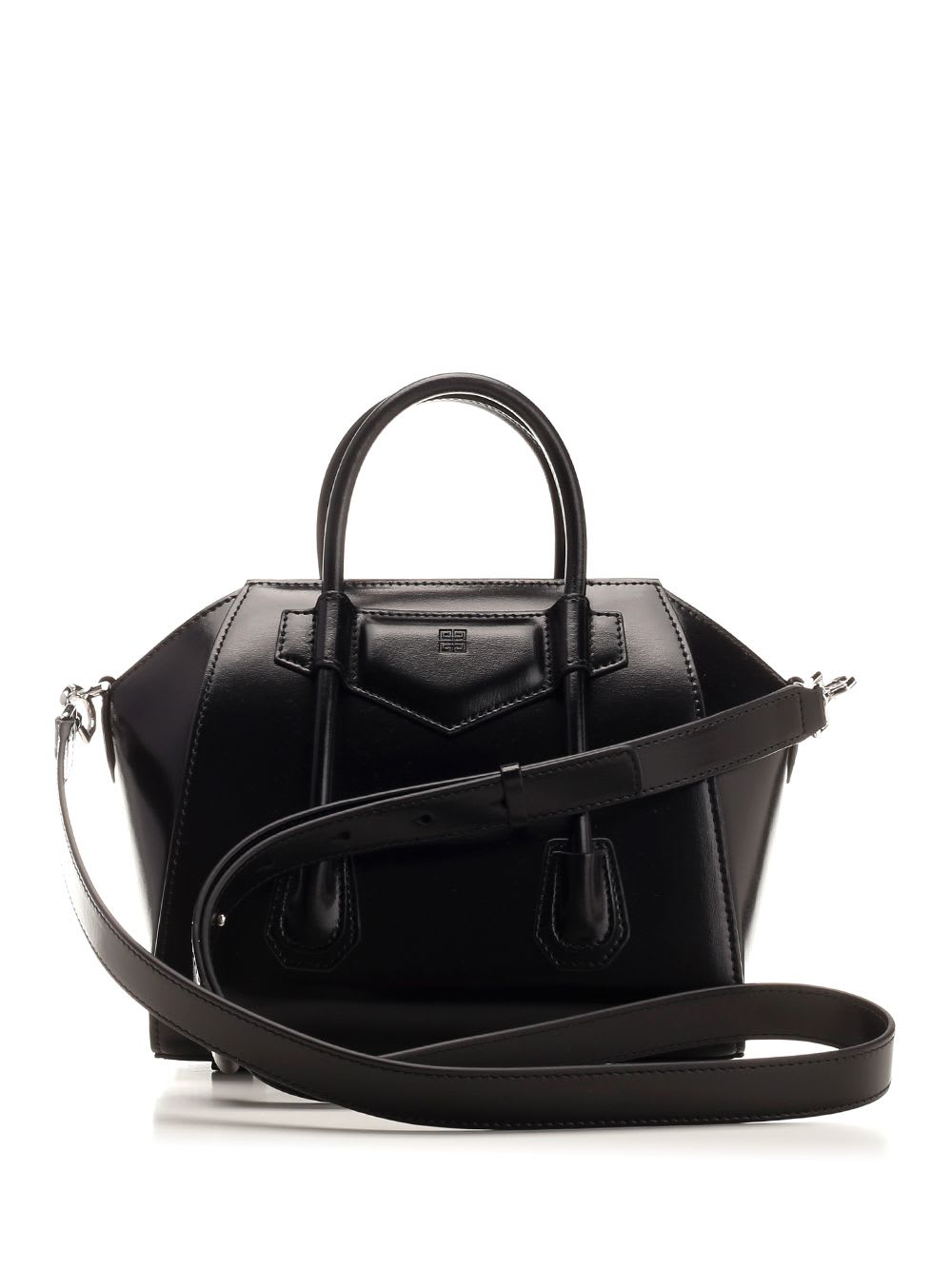 Shop Givenchy Antigona Lock Mini Bag In Black