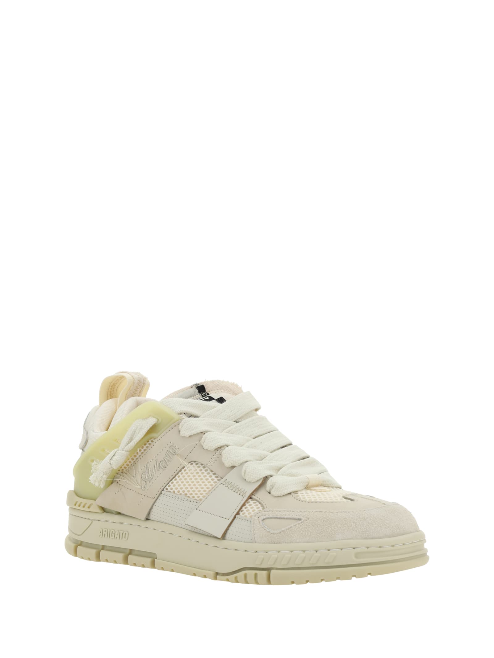 Axel Arigato Area Patchwork Sneakers In Beige Suede And Fabric In Sand