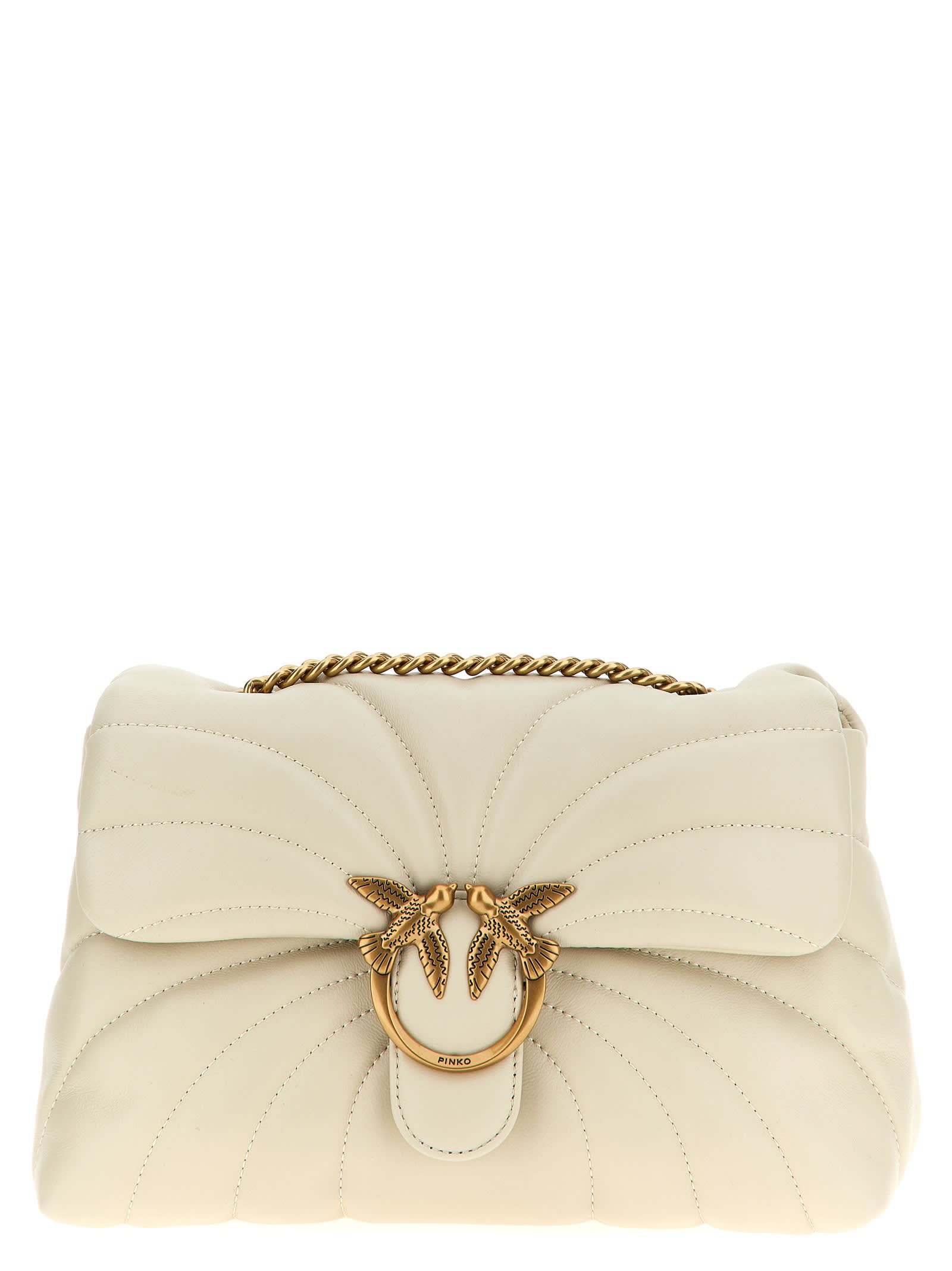 Shop Pinko Love Puff Classic Crossbody Bag In White