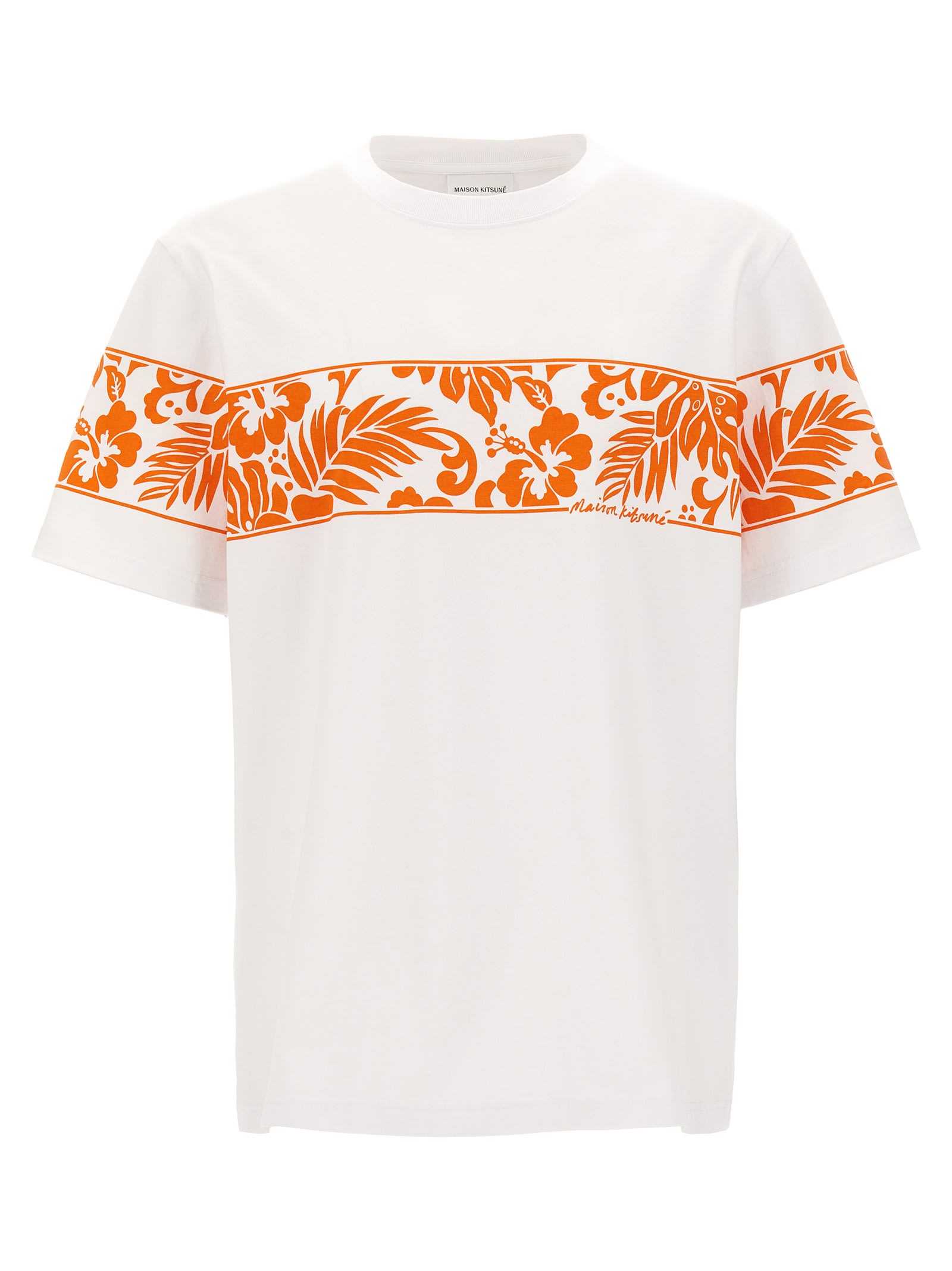 Shop Maison Kitsuné Tropical Band T-shirt In Multicolor