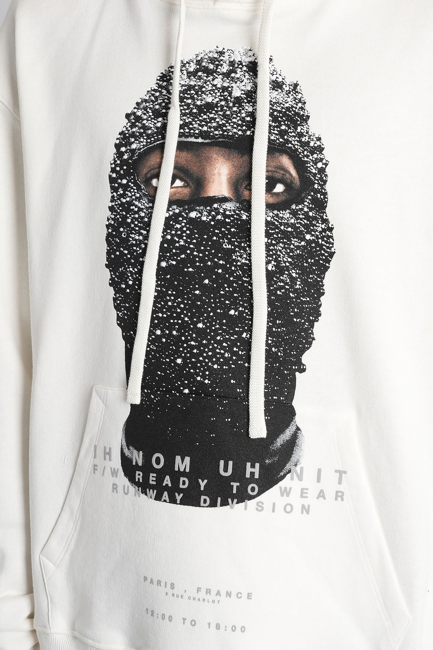 Ih Nom Uh Nit Balaclava-print Hoodie In White