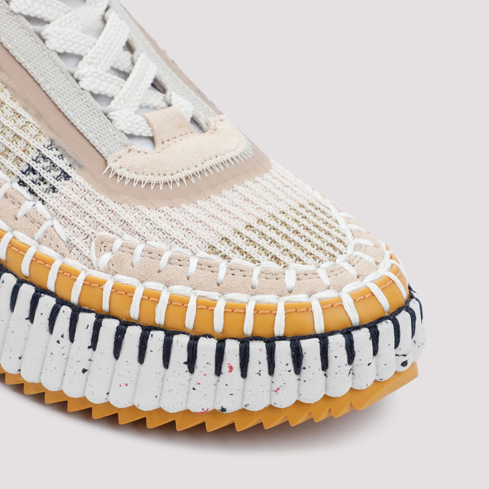 Shop Chloé Nama Sneaker In Lower-impact Mesh In Biscotti Beige