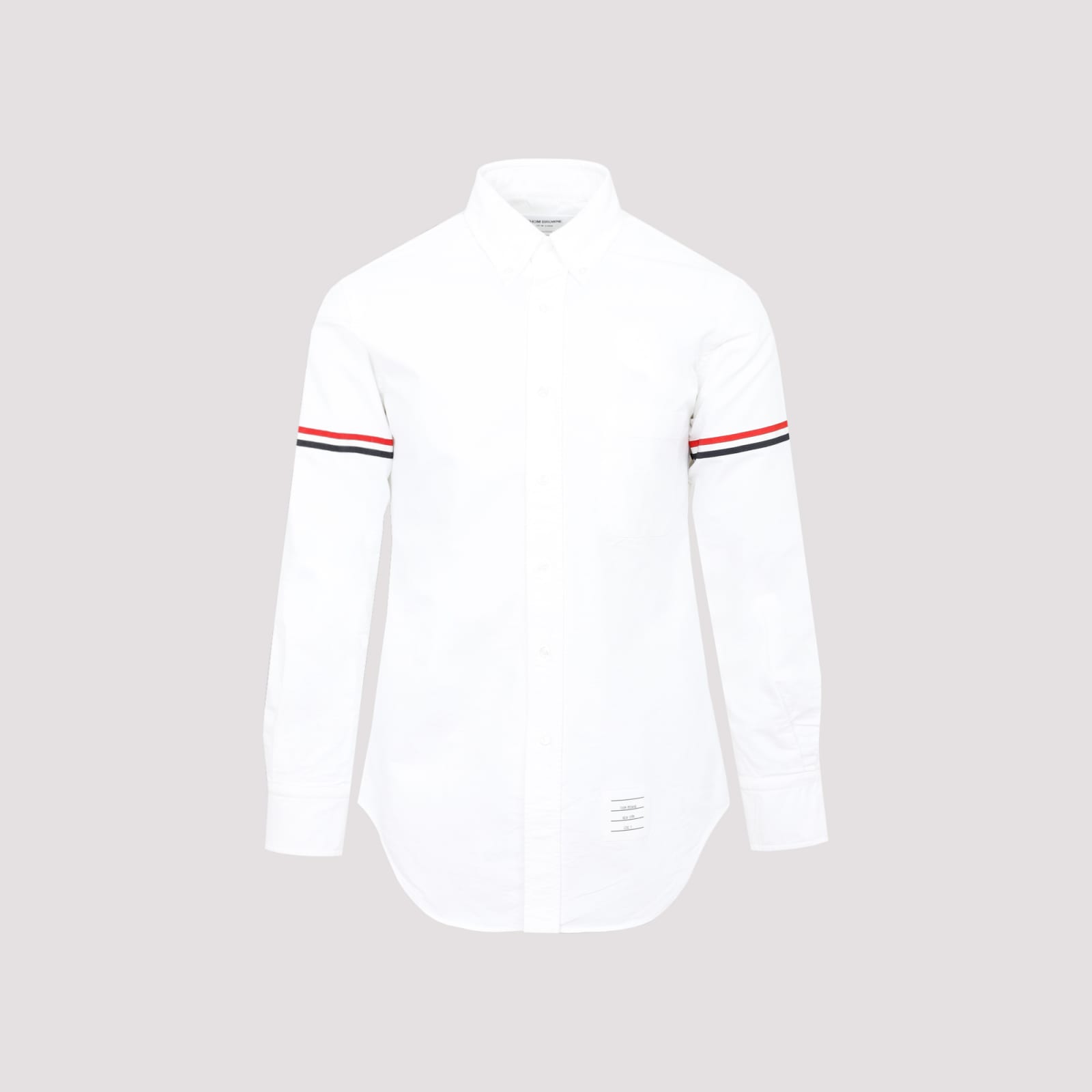 Shop Thom Browne Grosgrain Arm Band Oxford Shirt In White