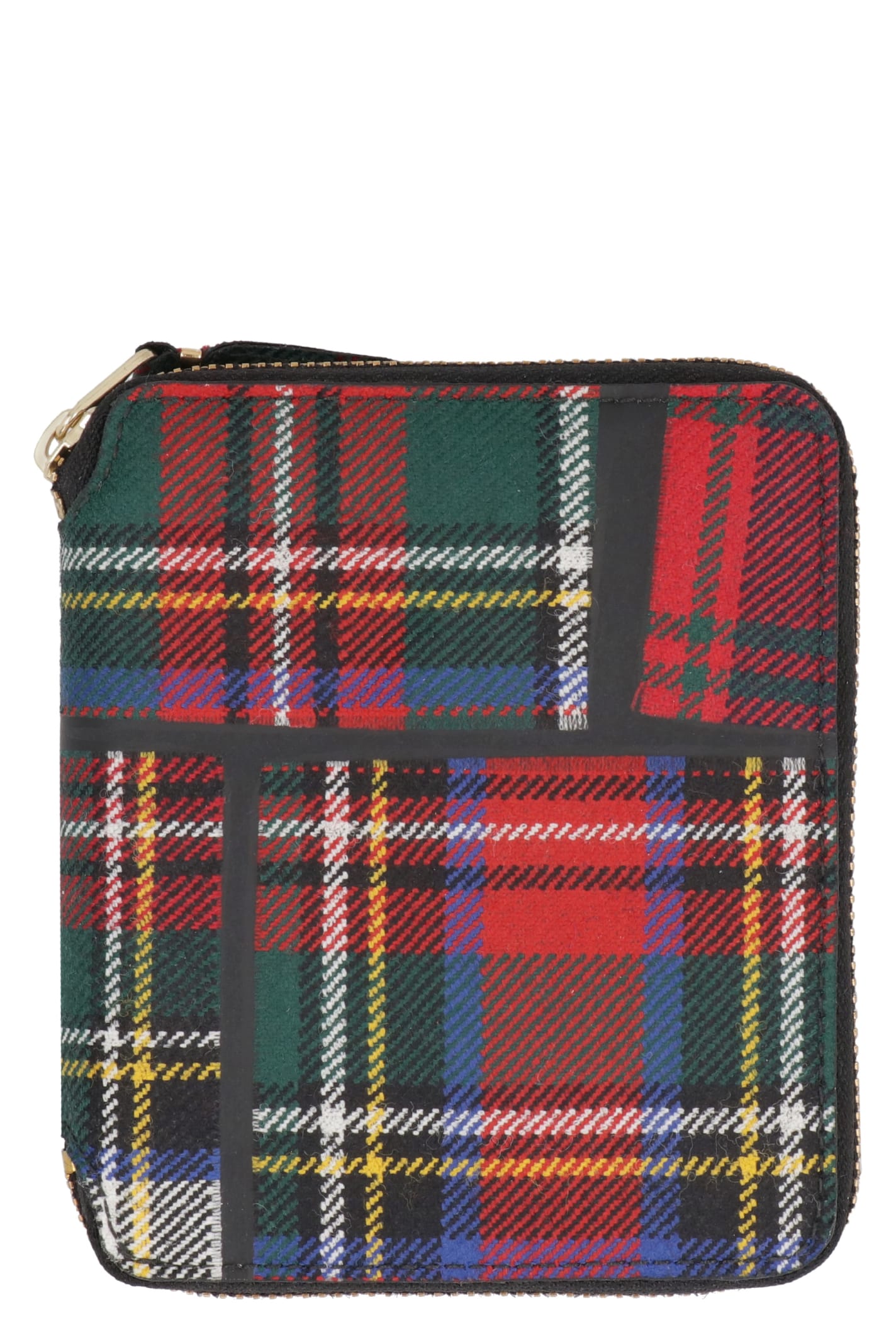 Shop Comme Des Garçons Tartan Motif Wallet In Multicolor