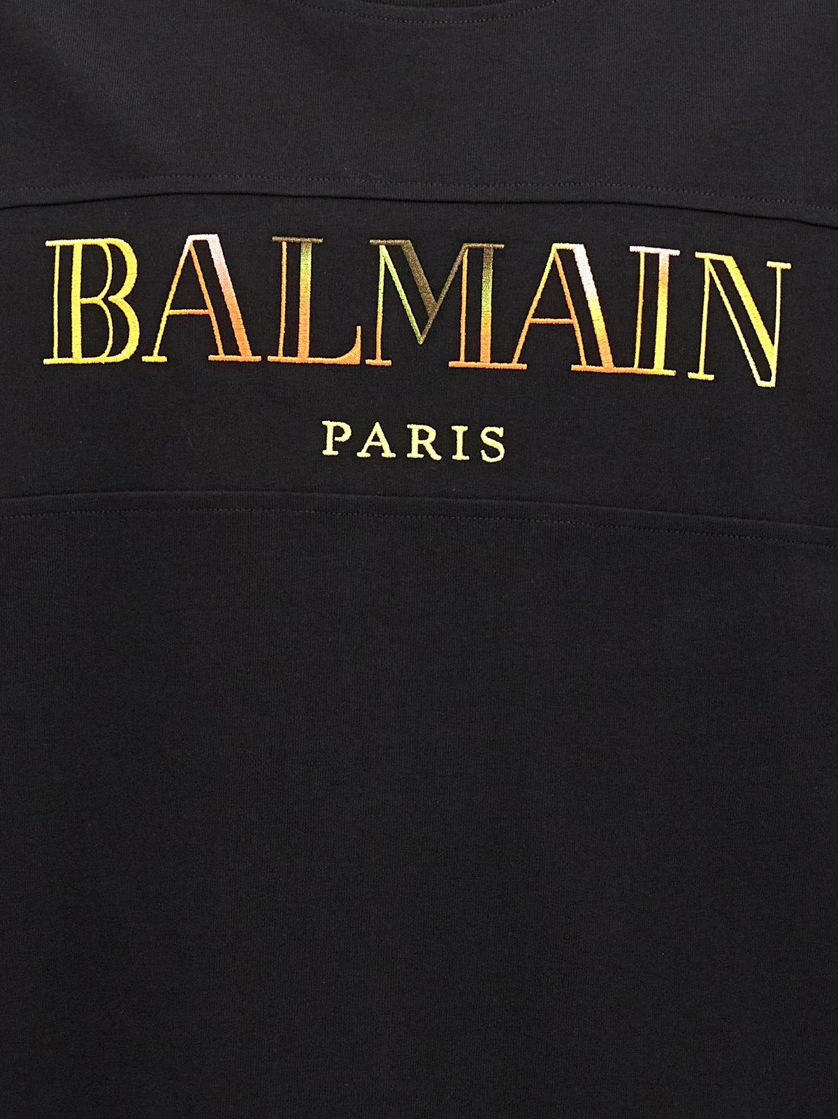 Shop Balmain Vintage Logo Embroidered T-shirt In Multicolour