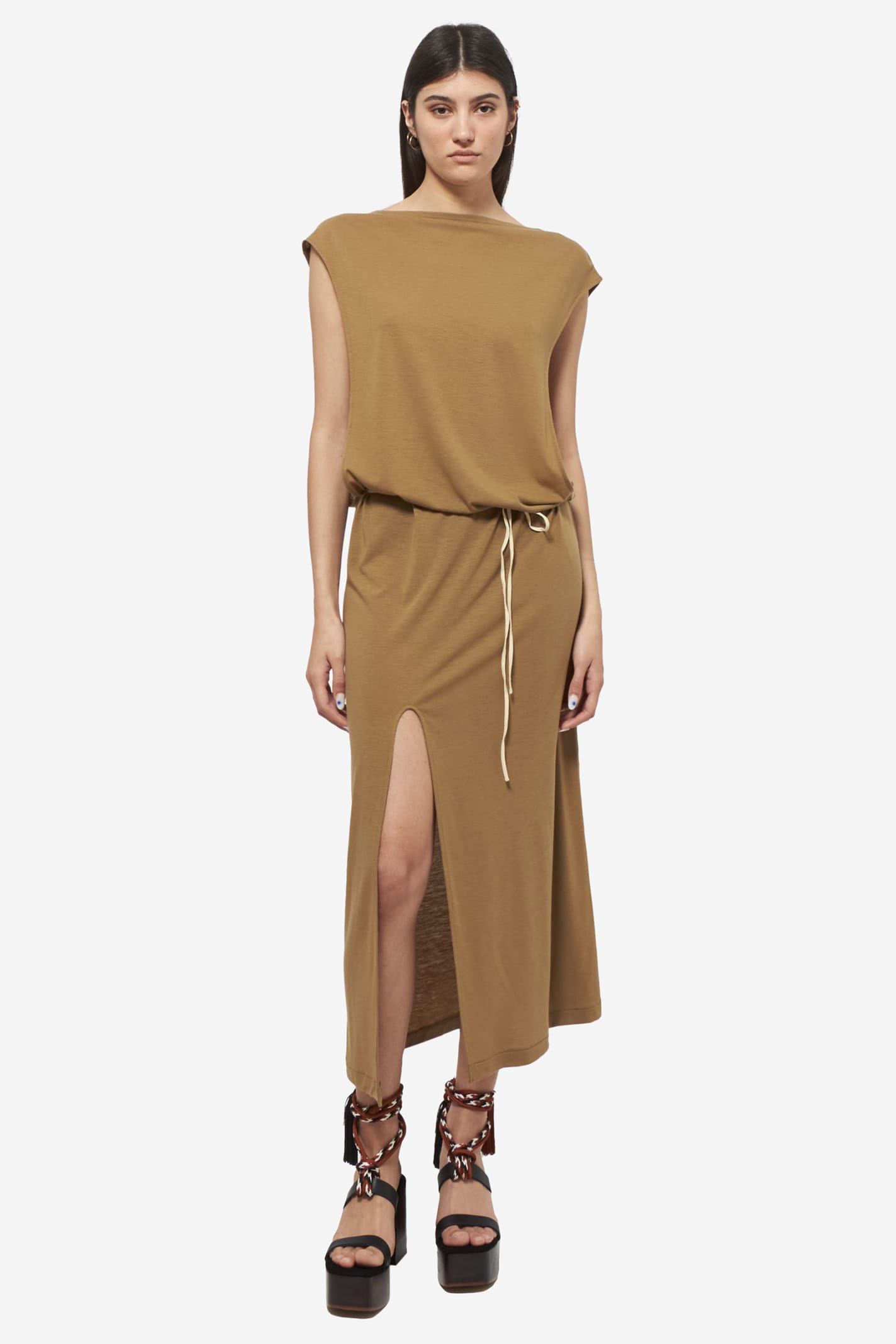 Shop Auralee Dress In Brown