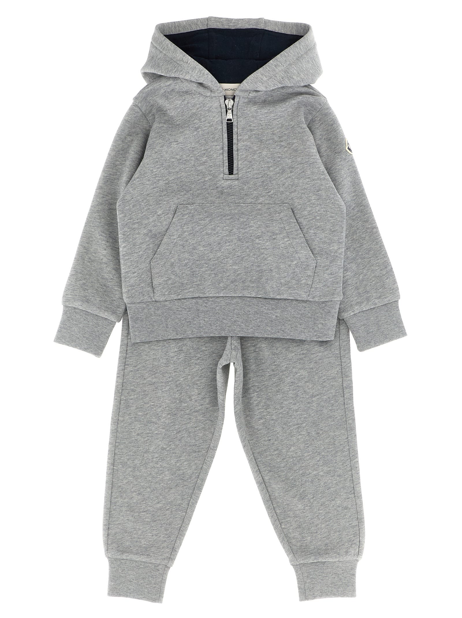 Moncler Sweatshirt + Joggers Set In Gray