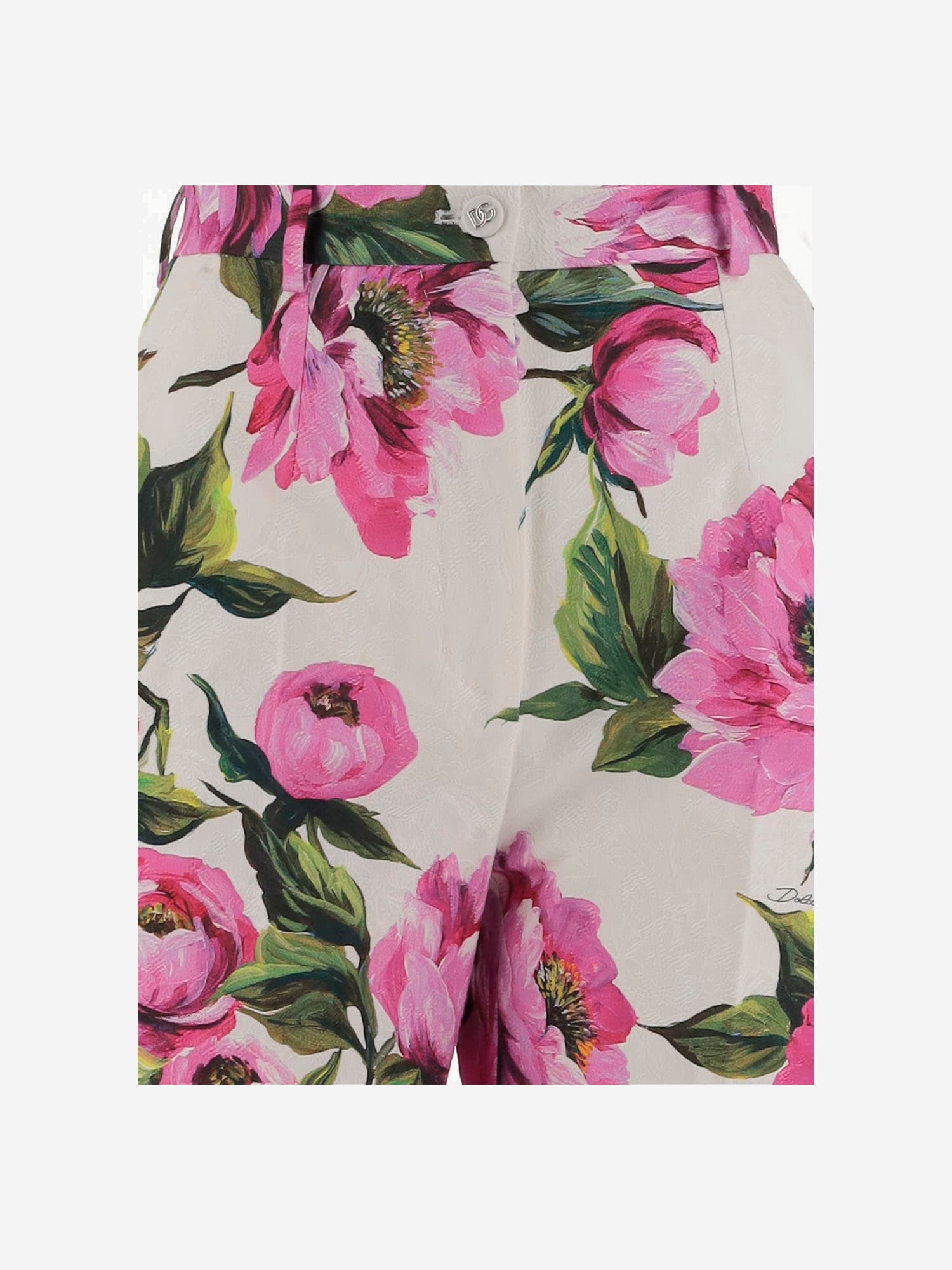 Dolce & Gabbana Floral-print Trousers In Red