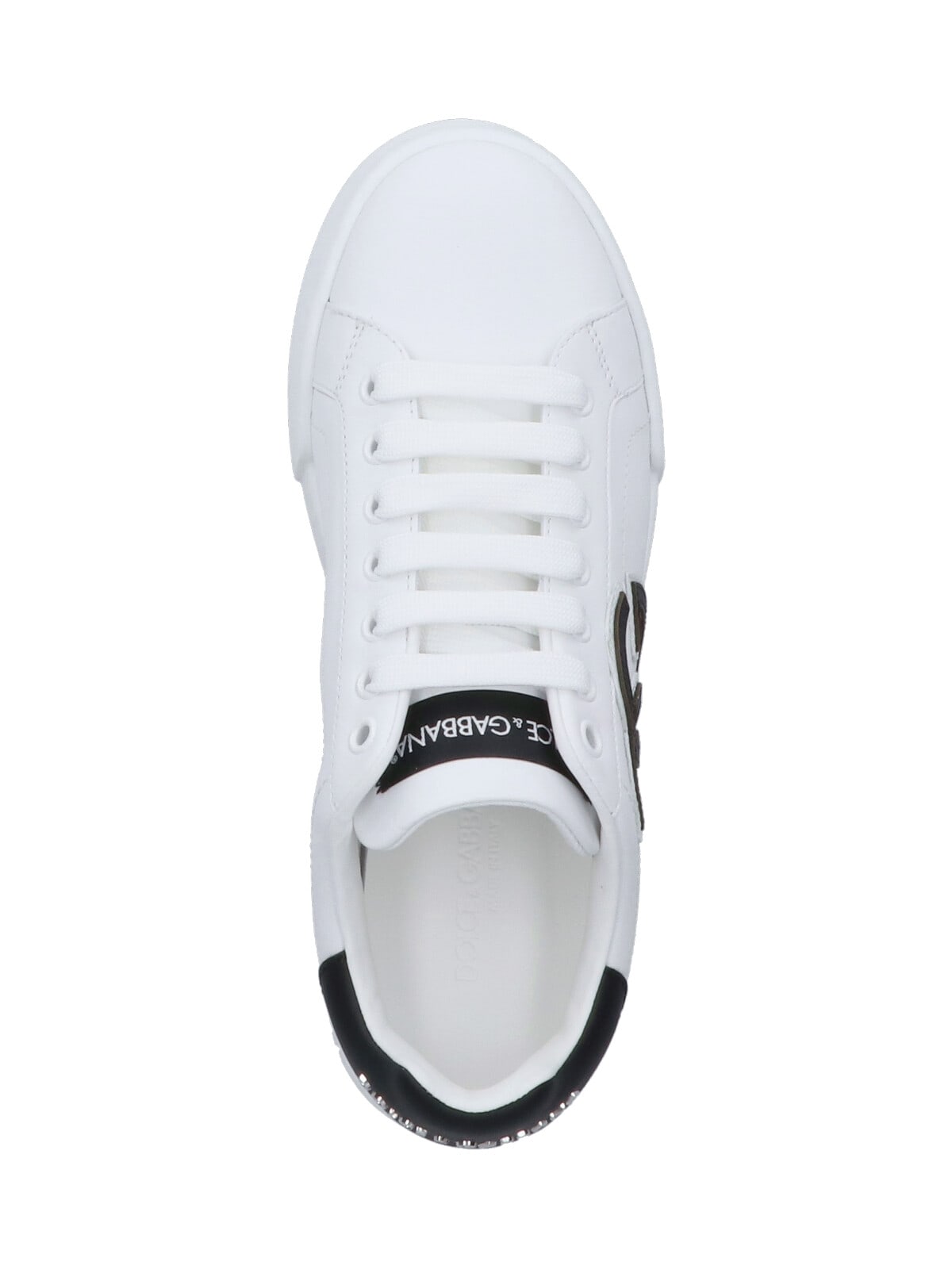 Dolce & Gabbana Dg Logo Patch Leather Sneaker In White