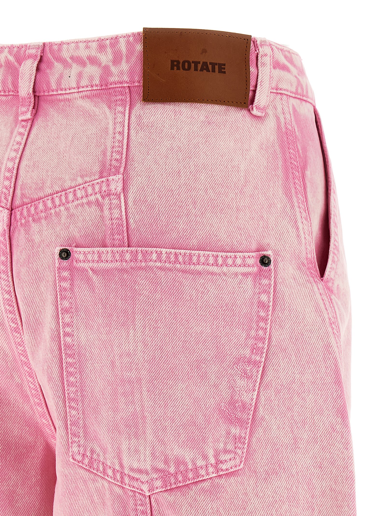 Shop Rotate Birger Christensen Cargo Denim Pants Jeans In Pink