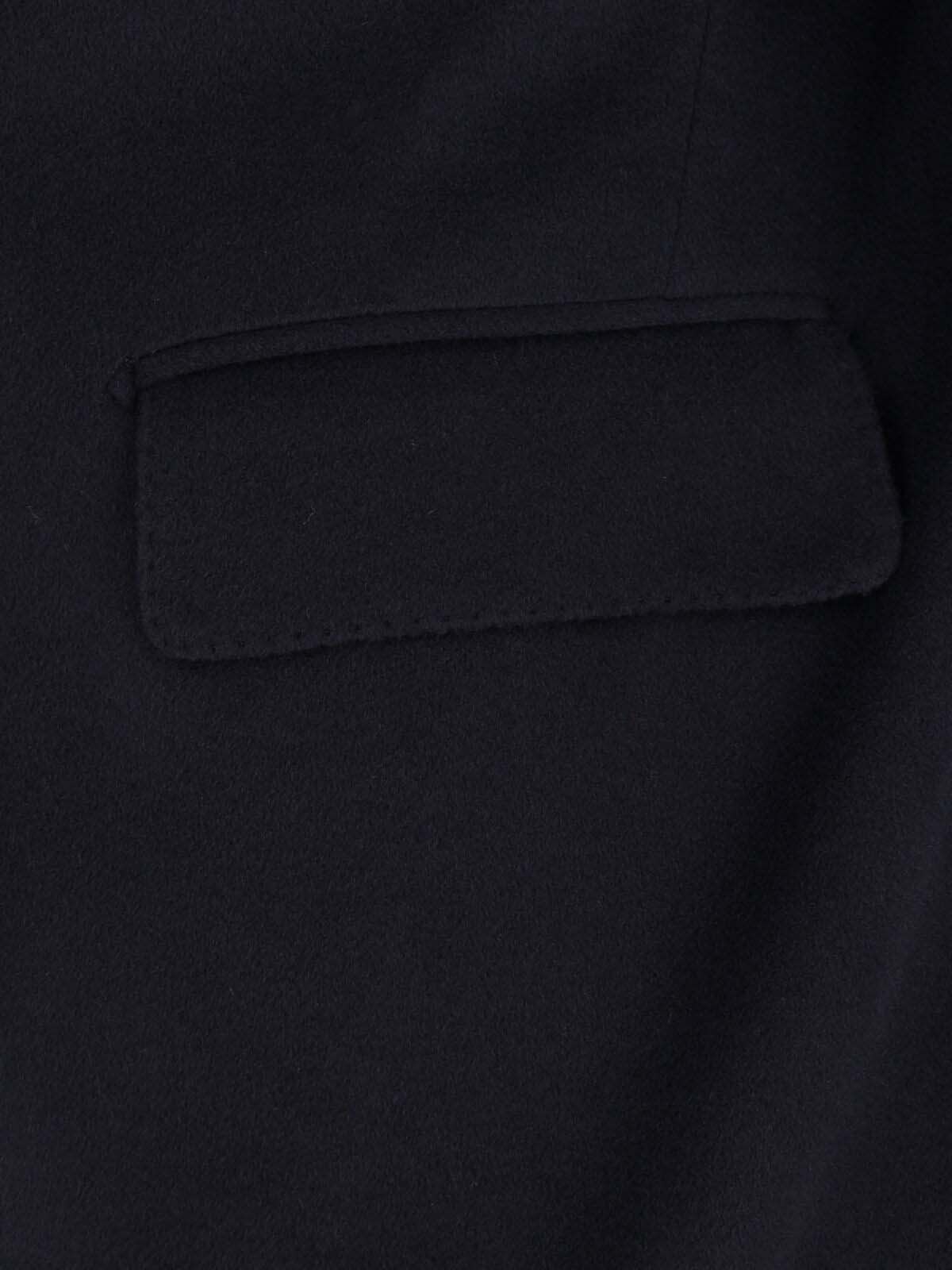Tagliatore Black Double-breasted Coat With Four Pockets In Blue