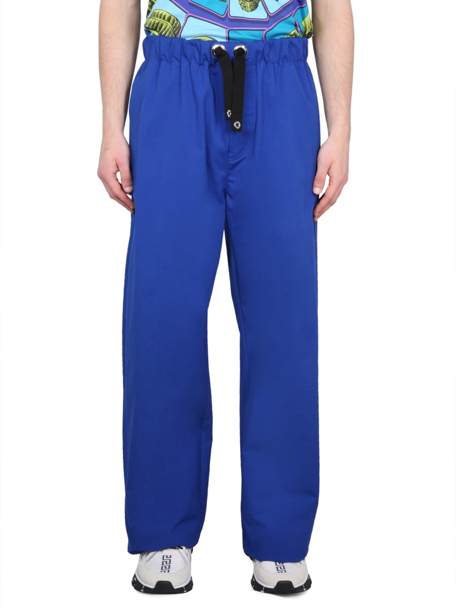 Versace Drawstring Pants In Blue