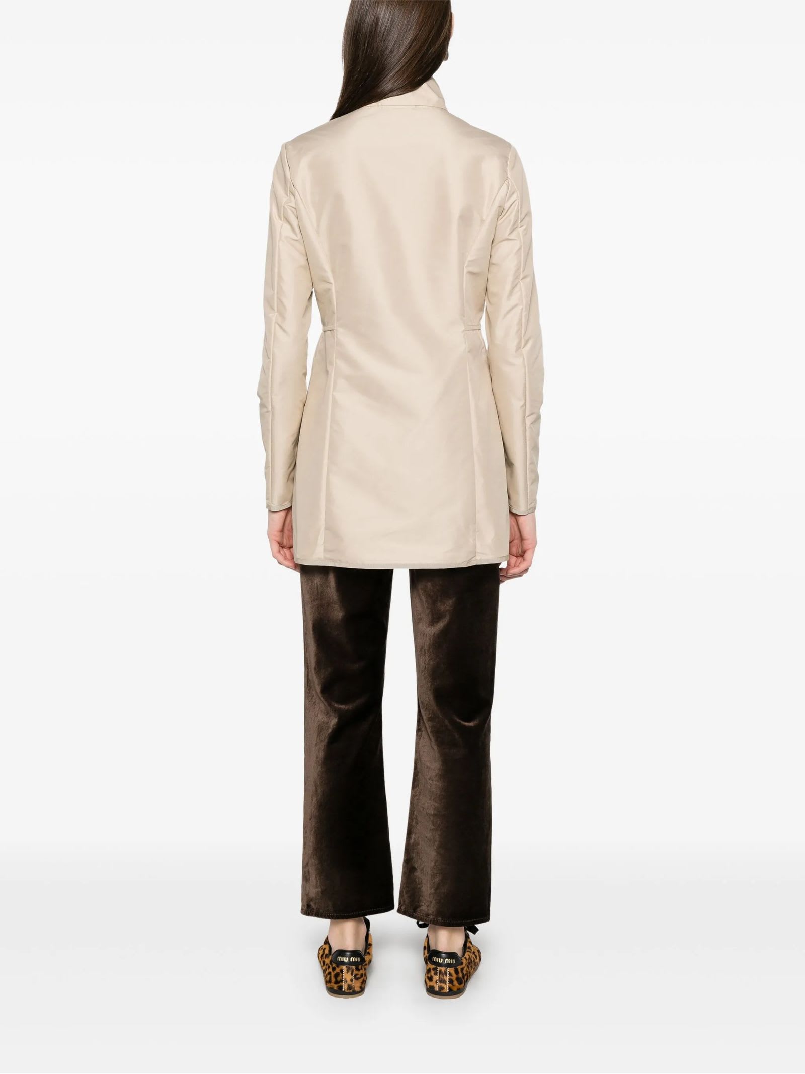 Fay Virginia Coat Stand-up Collar In Beige