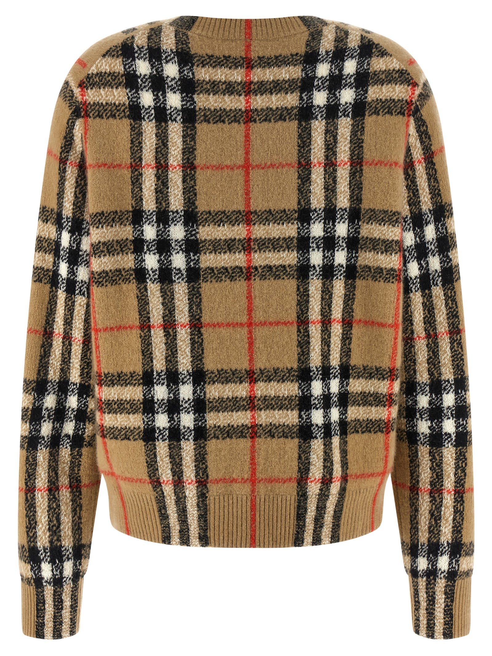 Burberry Check-pattern Cashmere Cardigan In Brown