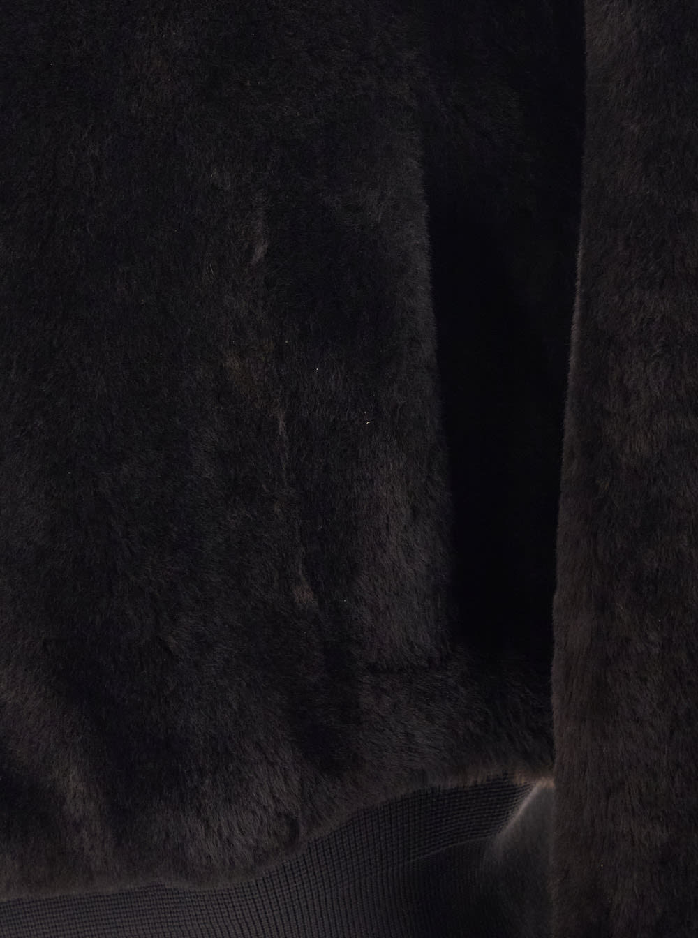 Phoebe Philo Brown Cropped Bomber Jacket With Bomber Collar In Fur Woman In Brown