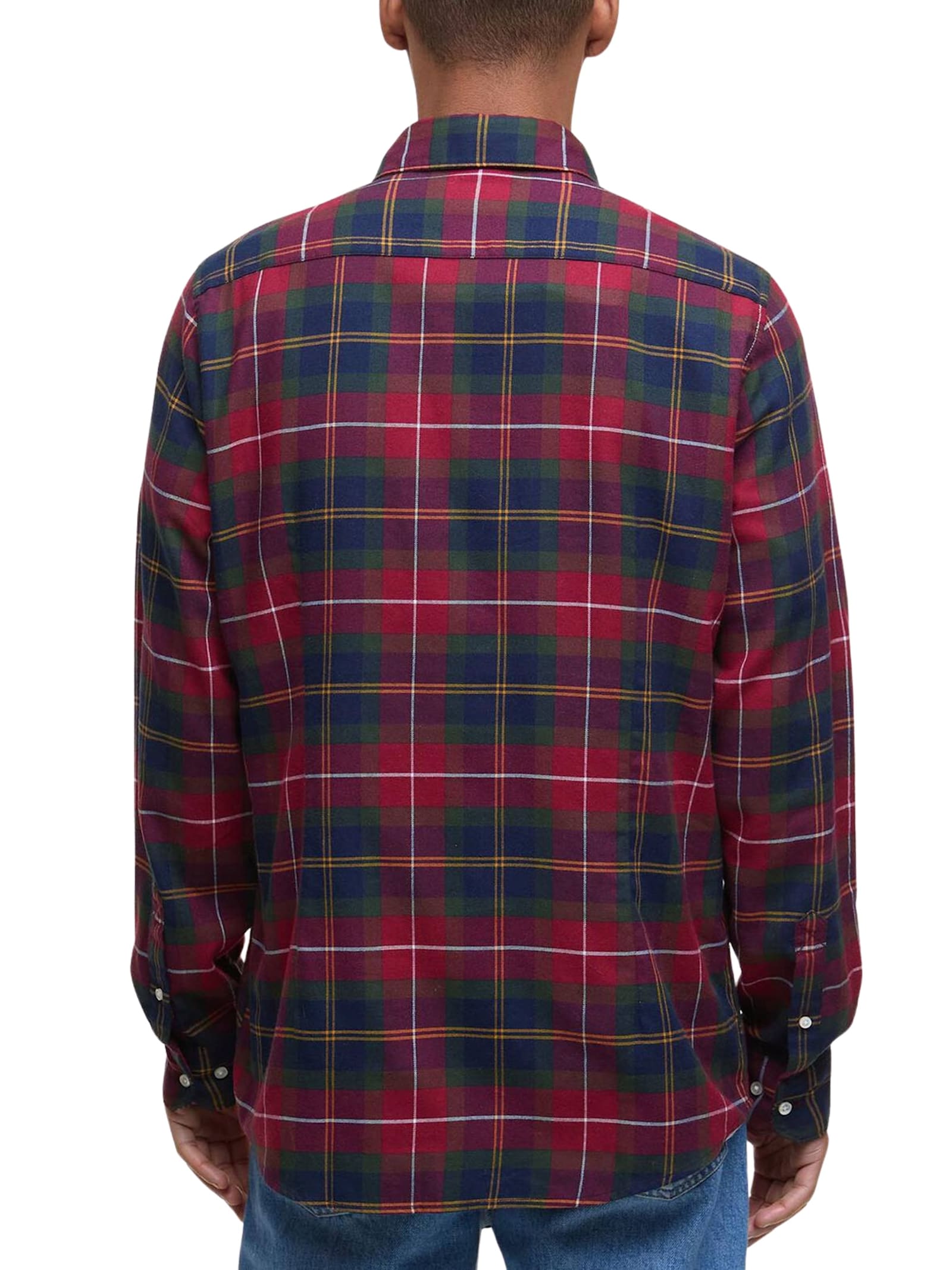 Barbour Tailored Plaid Shirt Button-down Collar In Brown