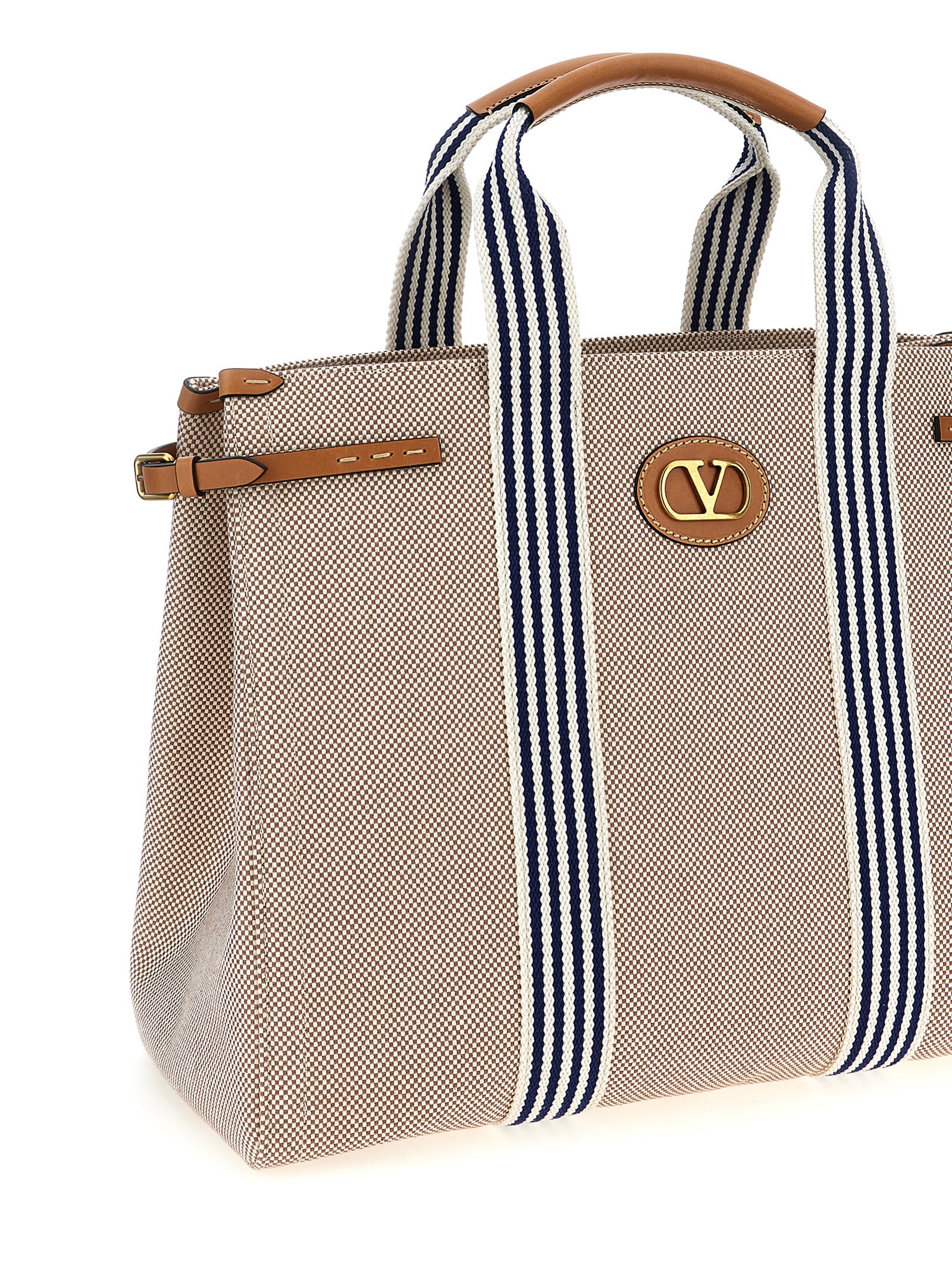 Valentino Antibes Striped Top Handles Handbag In Multicolor